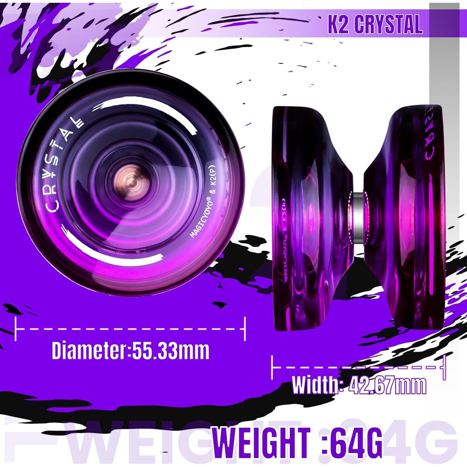 Yoyo Profesional MAGICYOYO K2 Cristal Negro Púrpura