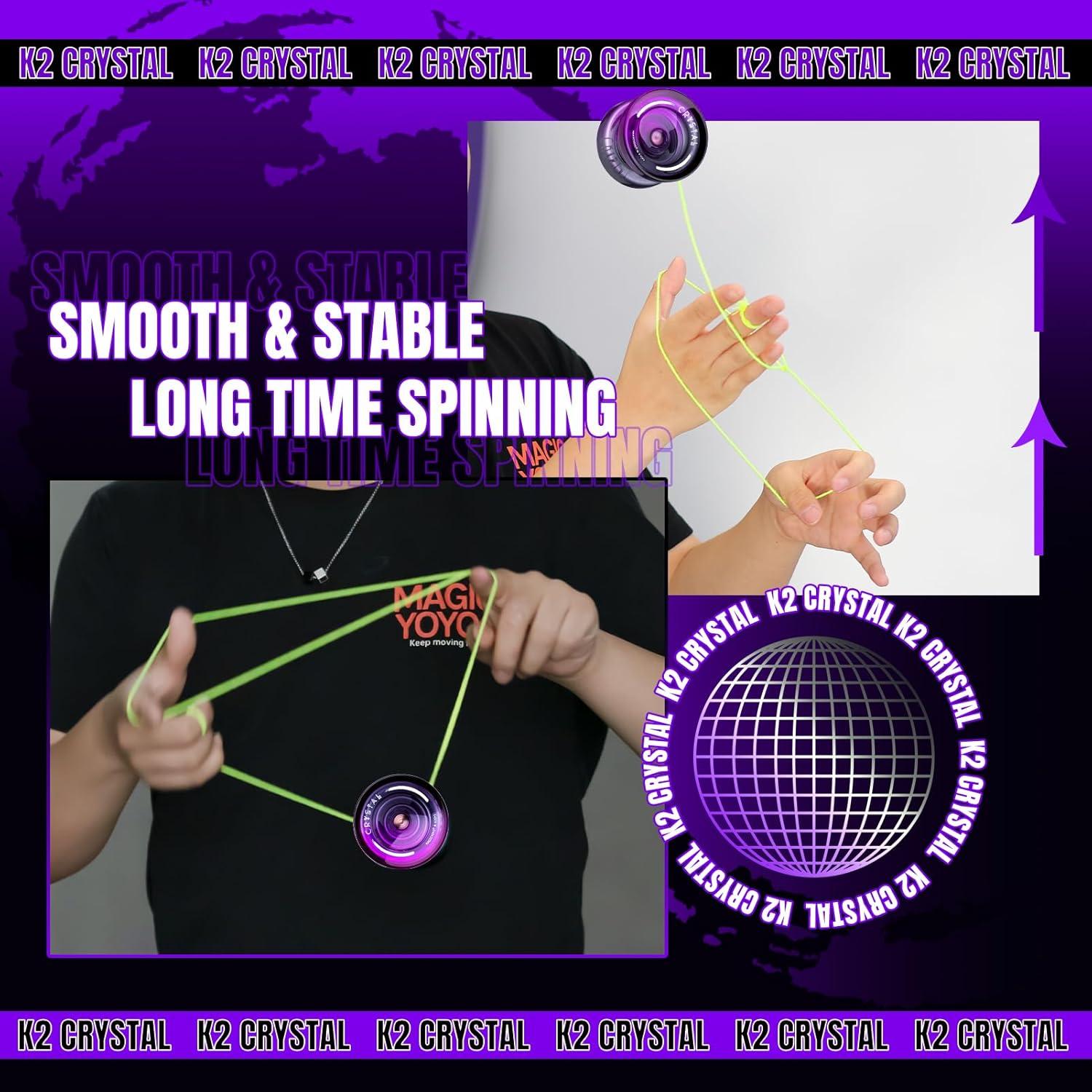 Yoyo Profesional MAGICYOYO K2 Cristal Negro Púrpura