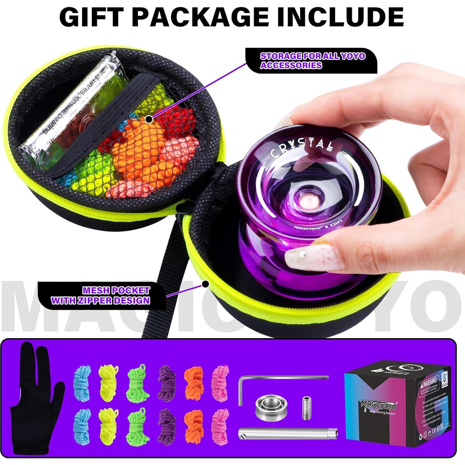 Yoyo Profesional MAGICYOYO K2 Cristal Negro Púrpura