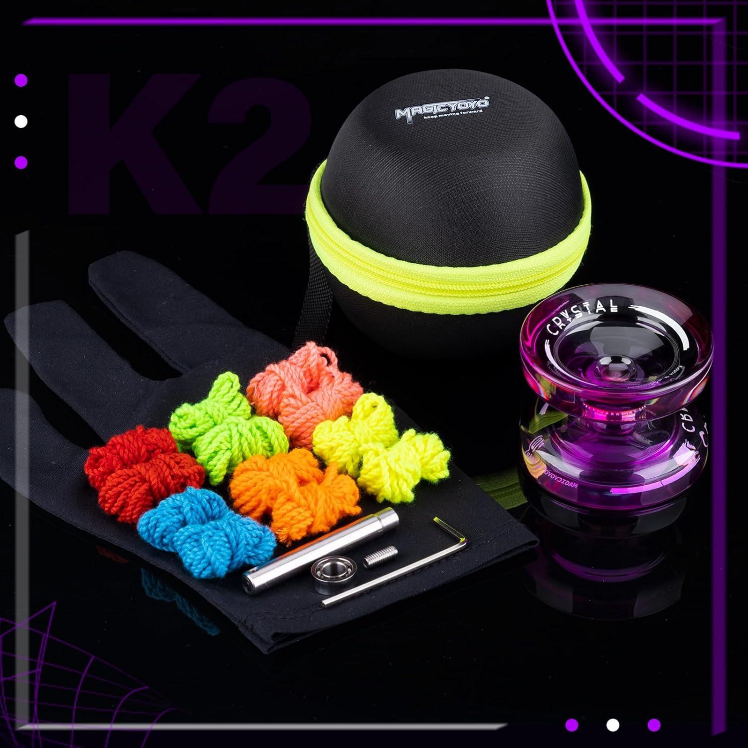 Yoyo Profesional MAGICYOYO K2 Cristal Negro Púrpura