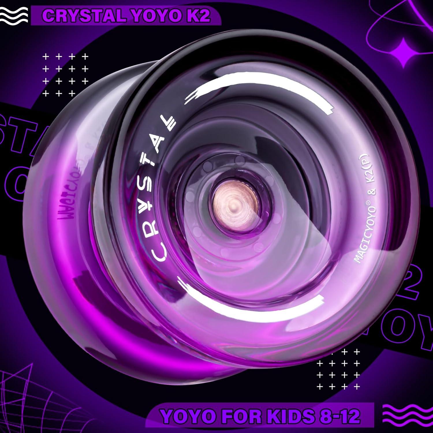 Yoyo Profesional MAGICYOYO K2 Cristal Negro Púrpura