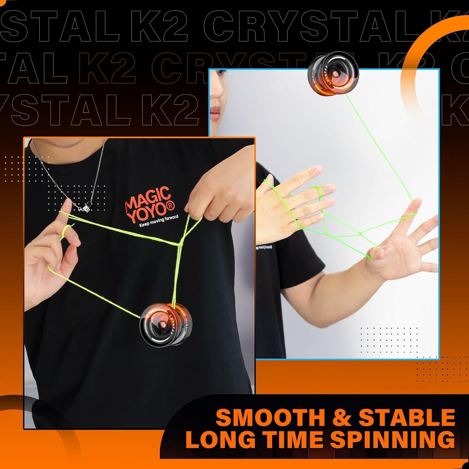 Yoyo MAGICYOYO K2 Cristal Negro Naranja para Niños y Adultos