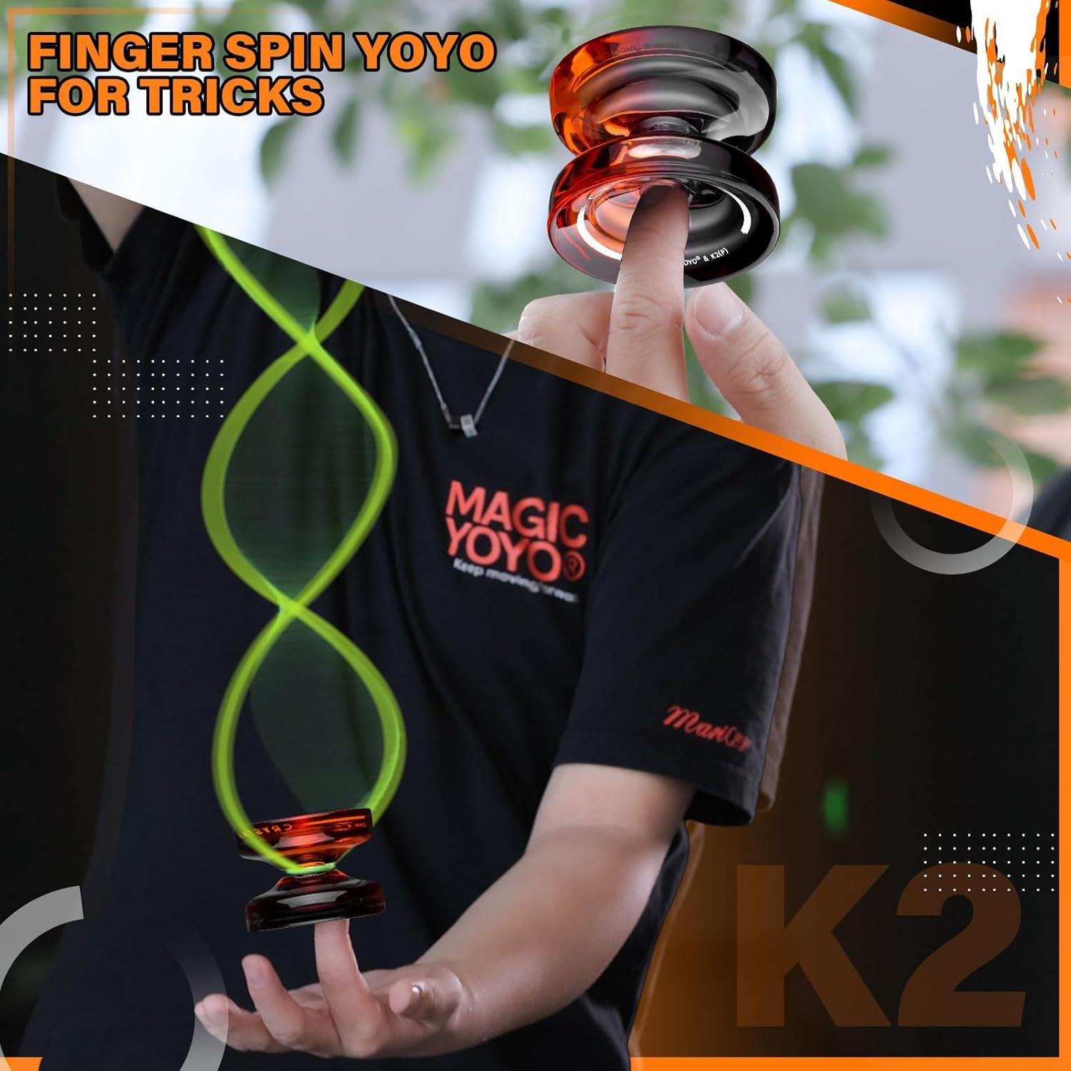 Yoyo MAGICYOYO K2 Cristal Negro Naranja para Niños y Adultos