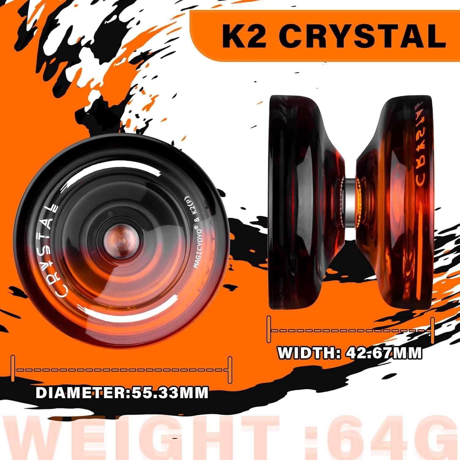 Yoyo MAGICYOYO K2 Cristal Negro Naranja para Niños y Adultos
