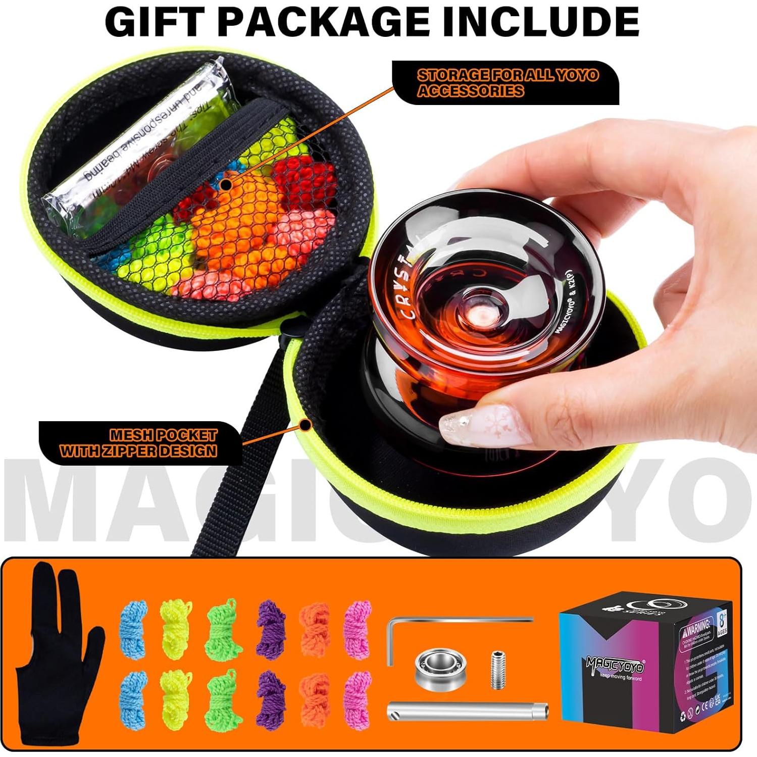 Yoyo MAGICYOYO K2 Cristal Negro Naranja para Niños y Adultos