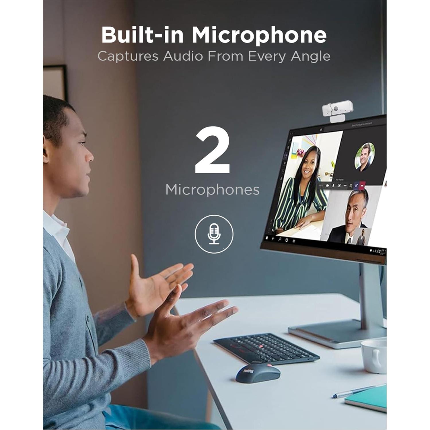 Cámara Web Lenovo 300 FHD 1080p con Micrófonos Duales