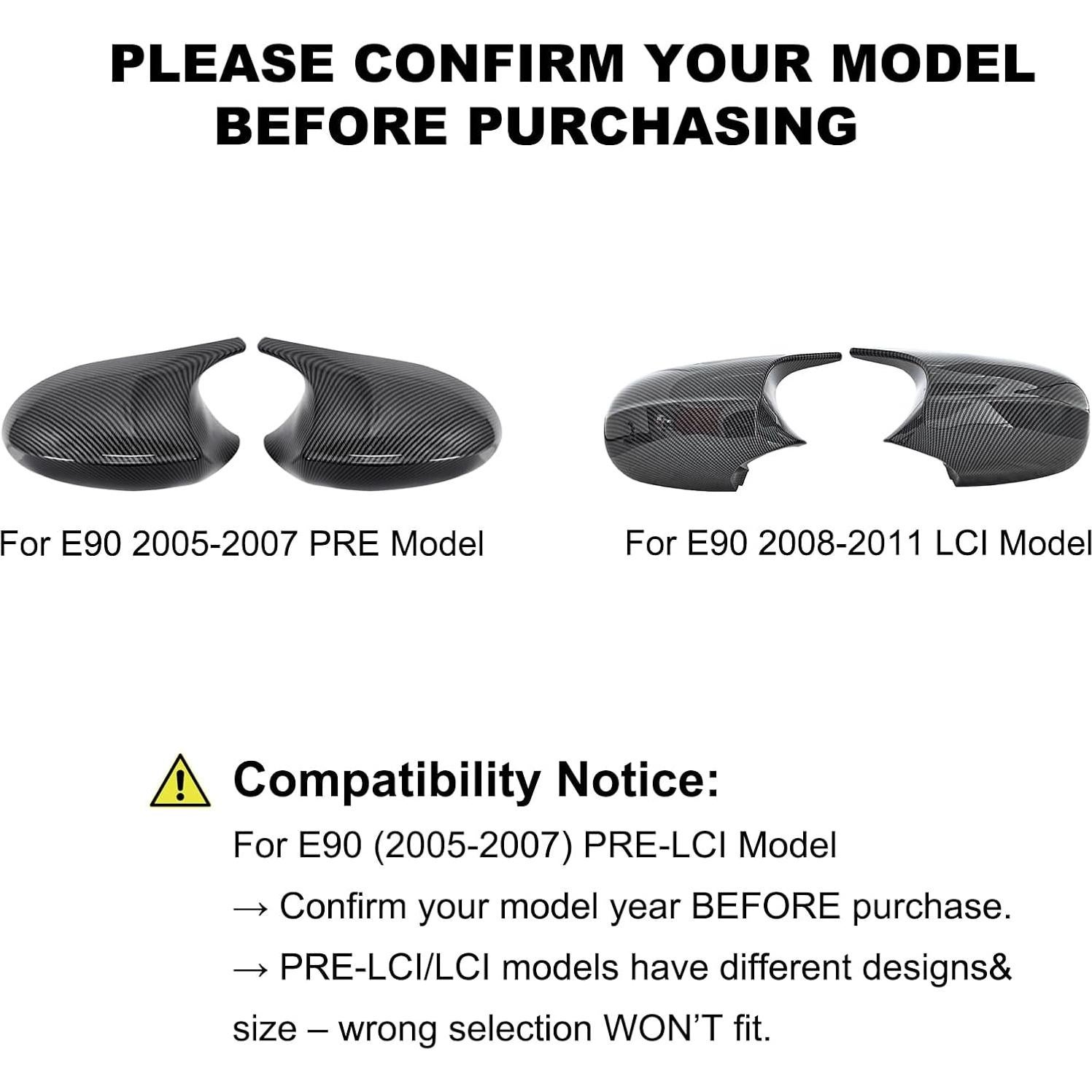 Cubiertas de Espejo Lateral BDBO para BMW E90 E92 E93 2005-2007