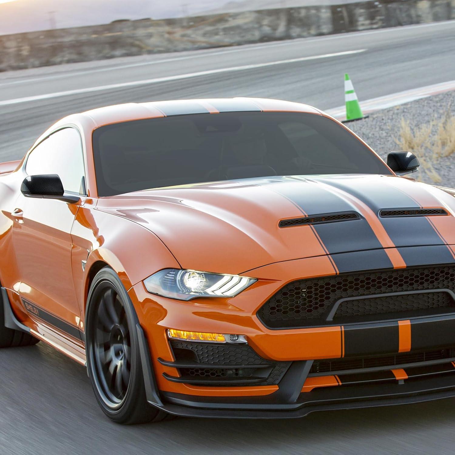 Cubierta de Espejo Retrovisor Jimen para Ford Mustang 2015-2023, 2PCS Fibra de Carbono