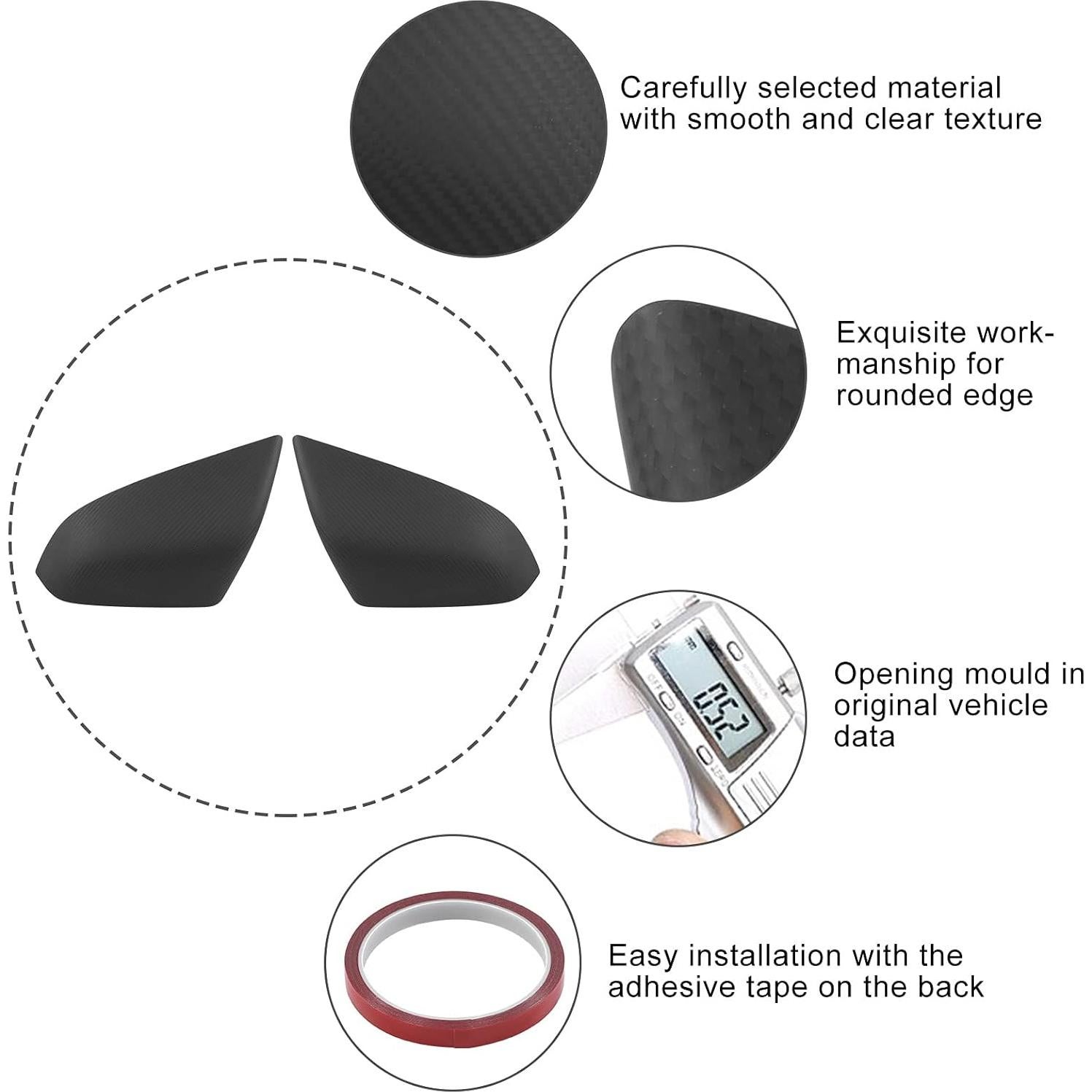 Cubiertas de Espejo Retrovisor Aramox para 2012-2021, Fibra de Carbono