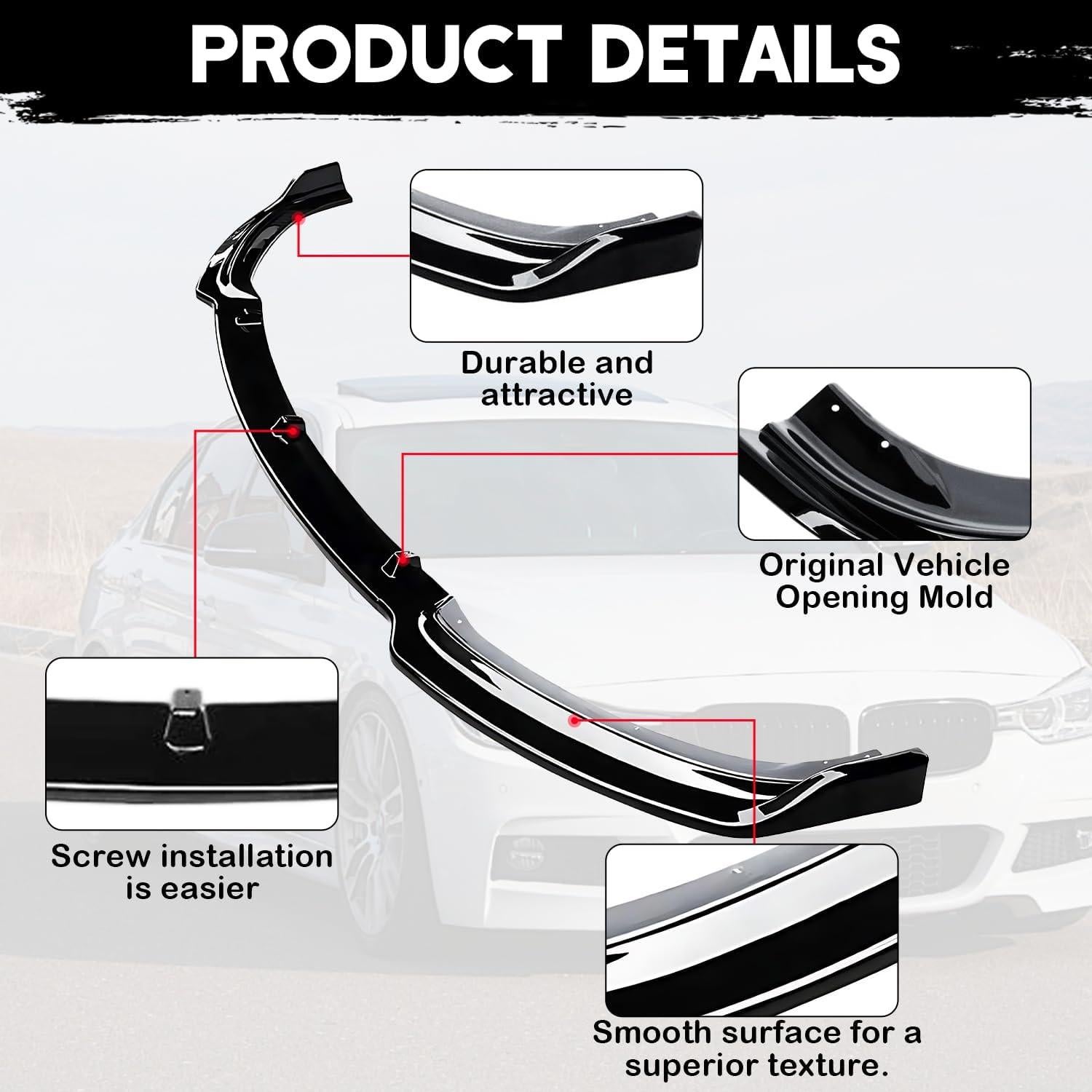 Divisor Frontal BMW Serie 3 F30 F31 F35 2013-2018 Negro Brillante