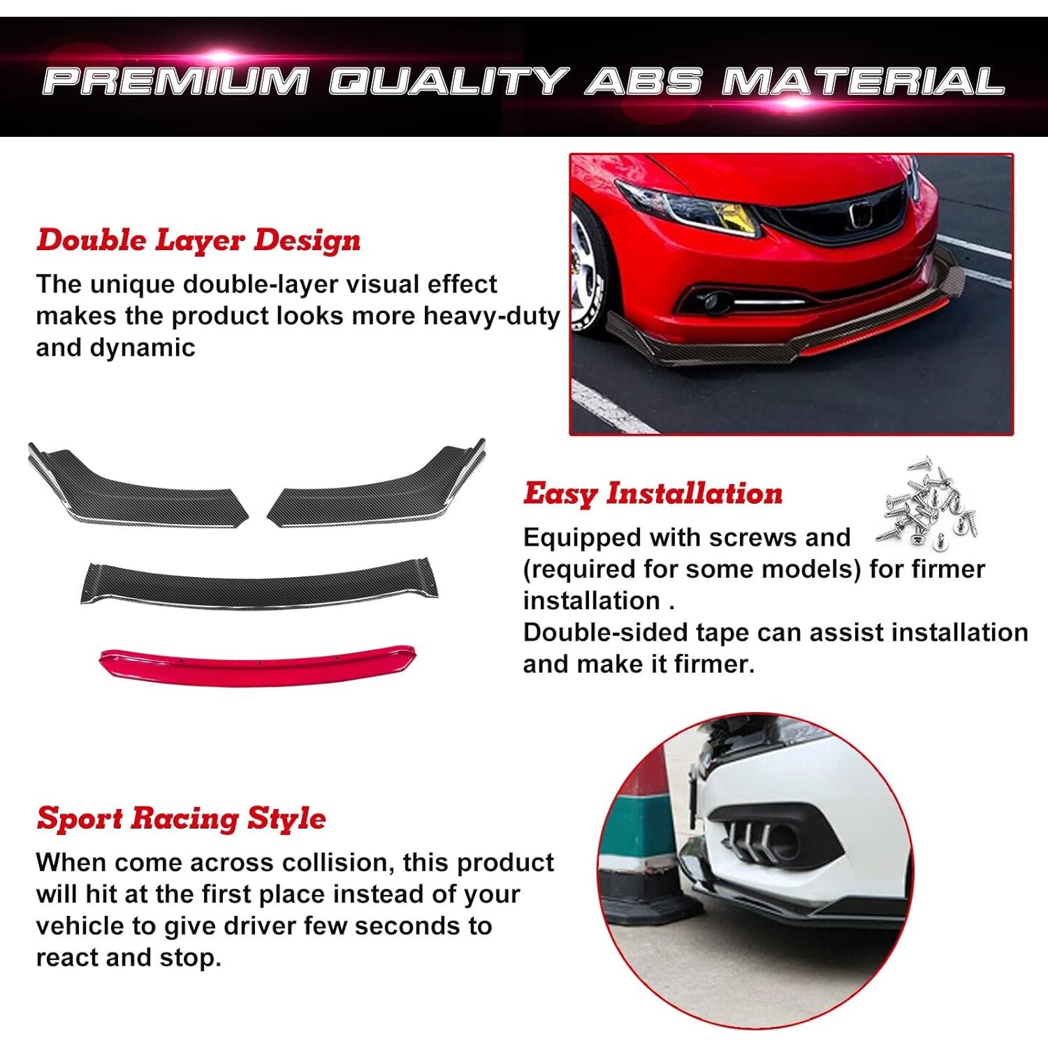 Labio Parachoques Frontal Xotic Tech Carbono Negro Rojo 2.04kg