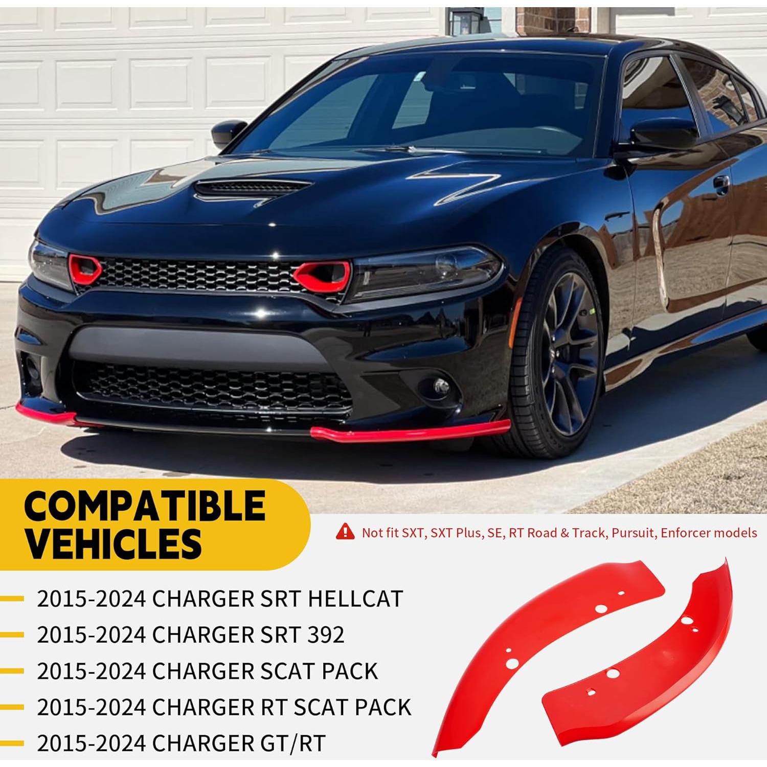 Spoiler Delantero Rojo TENGBASE para Dodge Charger 2015-2024