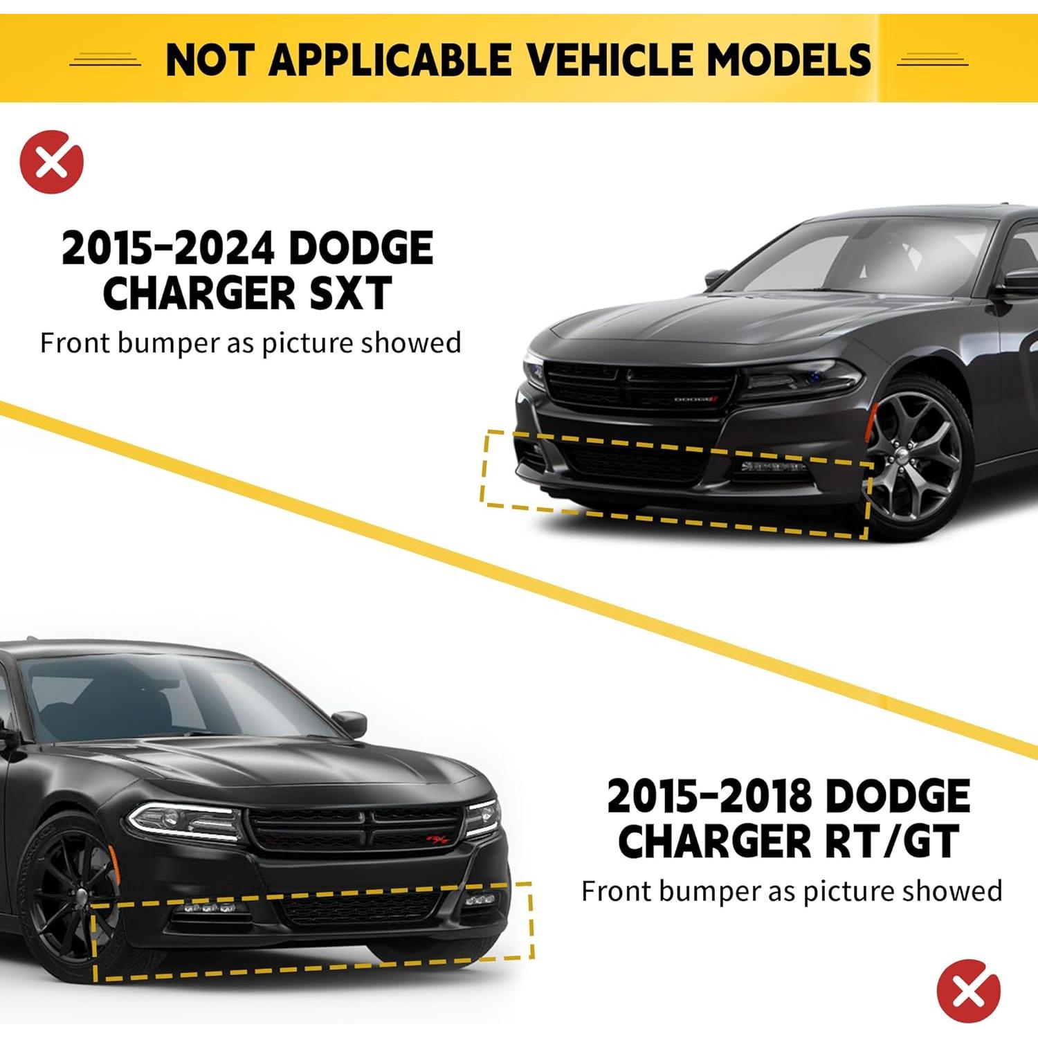 Spoiler Delantero Rojo TENGBASE para Dodge Charger 2015-2024