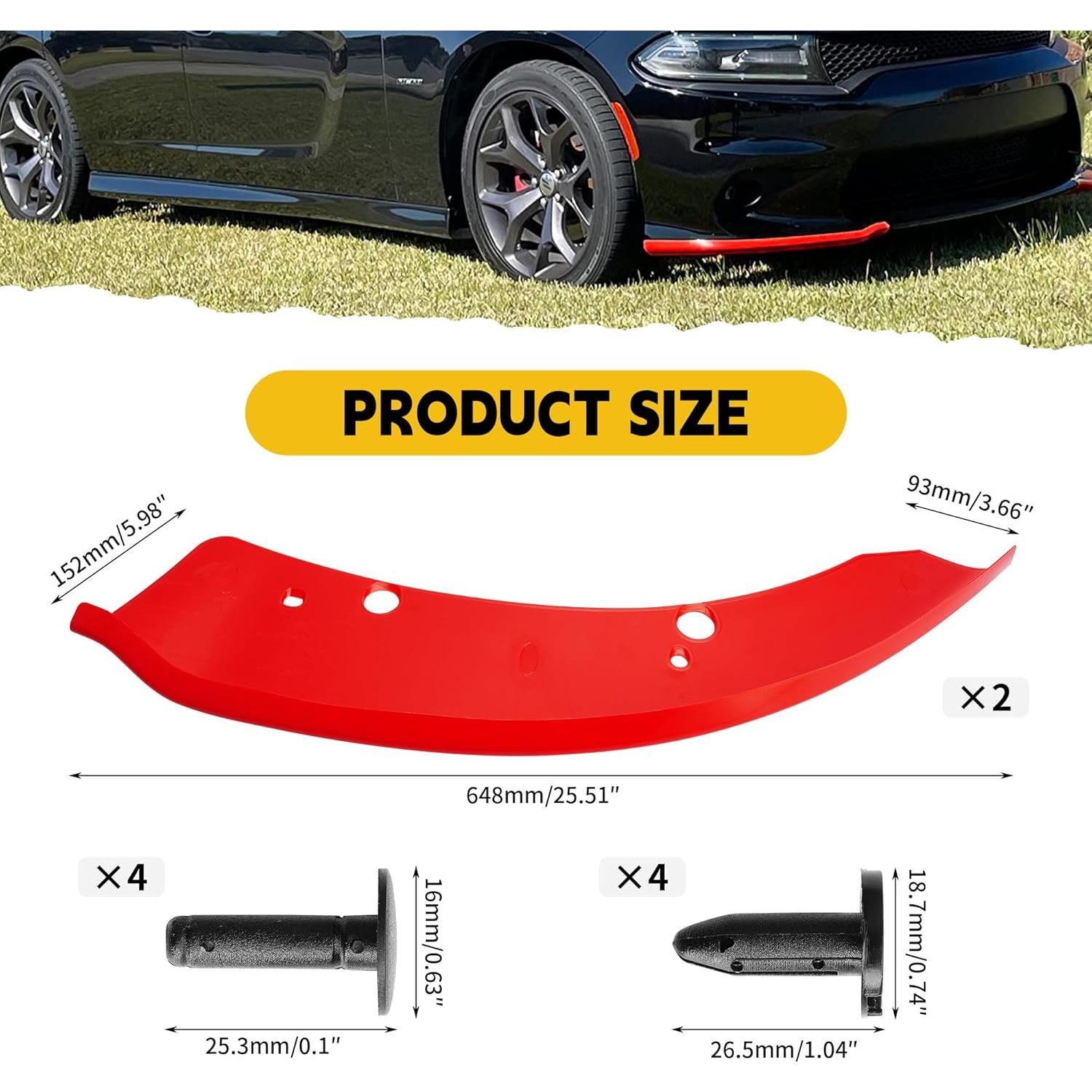Spoiler Delantero Rojo TENGBASE para Dodge Charger 2015-2024