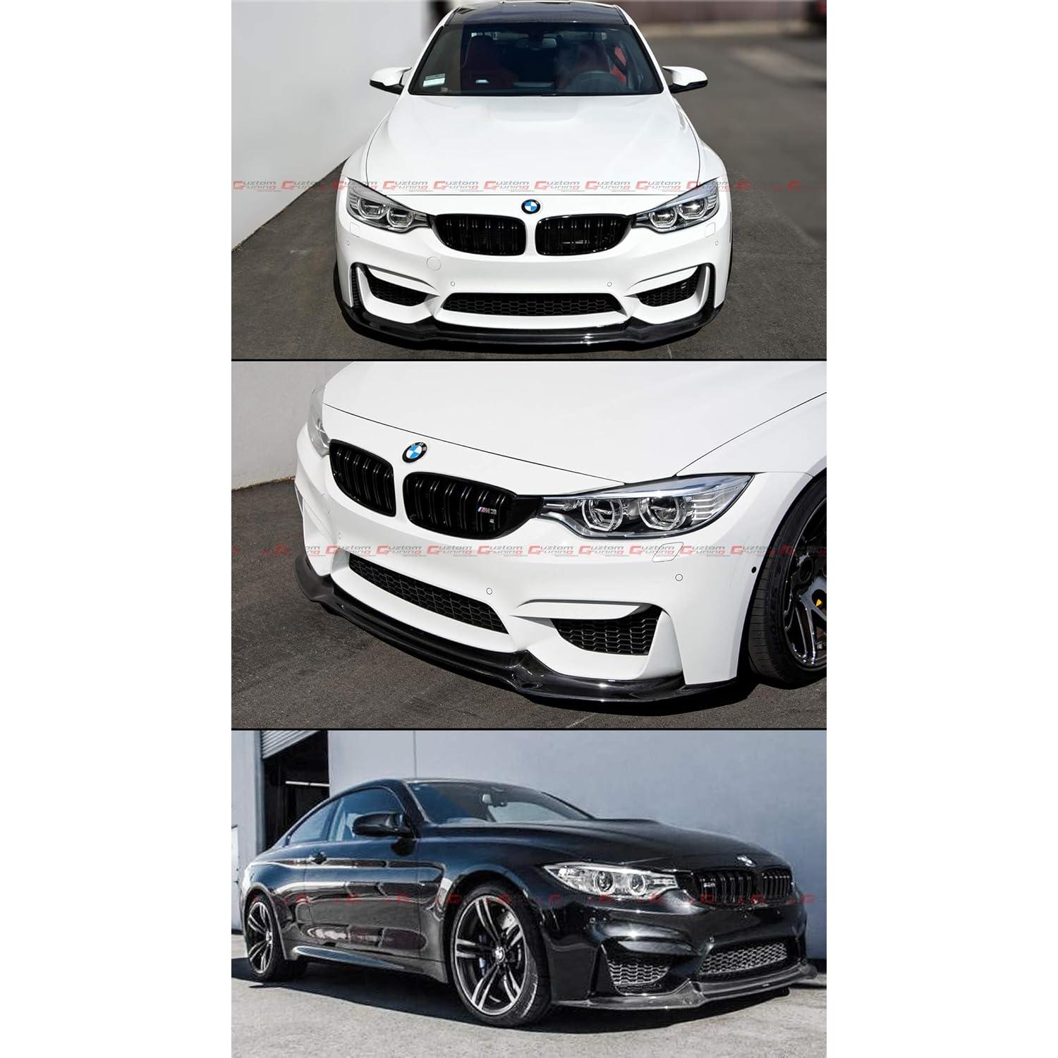 Labio Divisor de Parachoques Frontal Cuztom Tuning Fibra de Carbono BMW M3 M4 2015-2018
