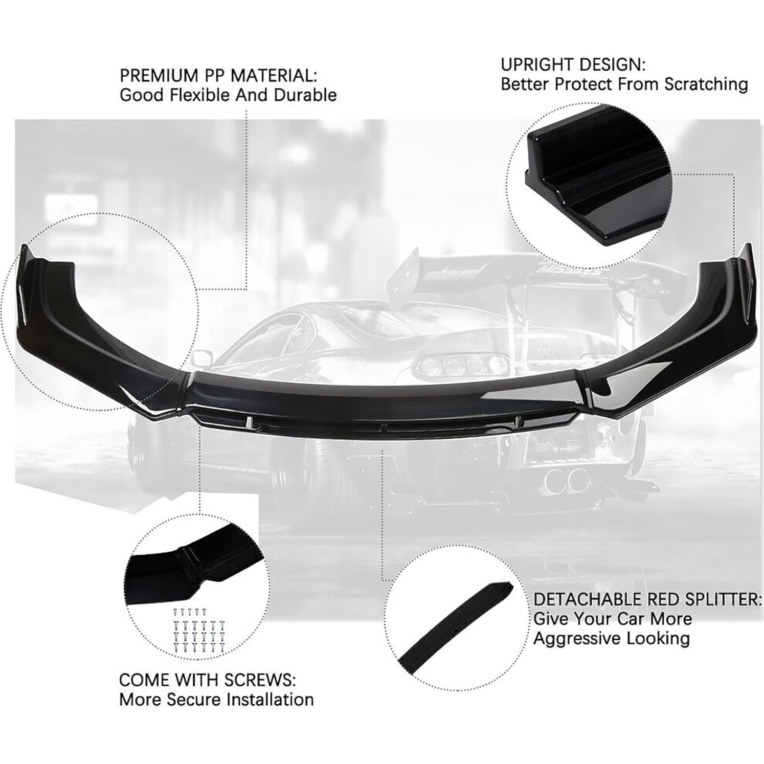 Labio de Parachoques Delantero Universal DREAMOTOR 4 Piezas