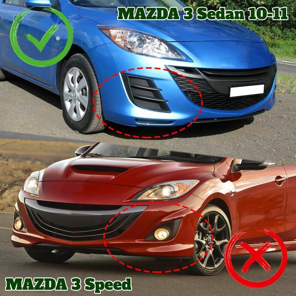 Kit de Parachoques Delantero 3 Piezas Mazda 3 2010-2013 Negro Mate
