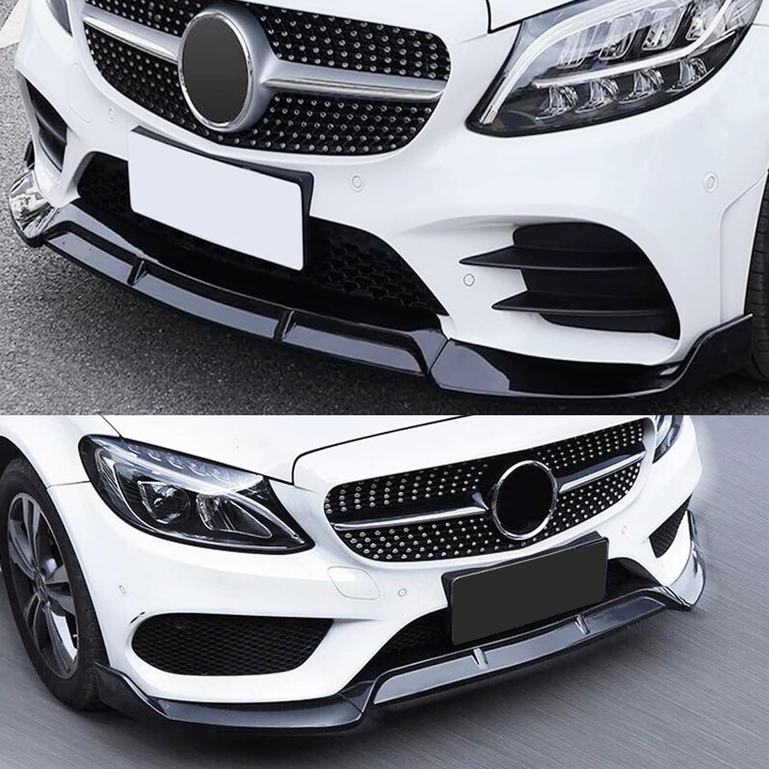 Divisor de Labio Frontal Negro Brillante para Clase C W205 AMG