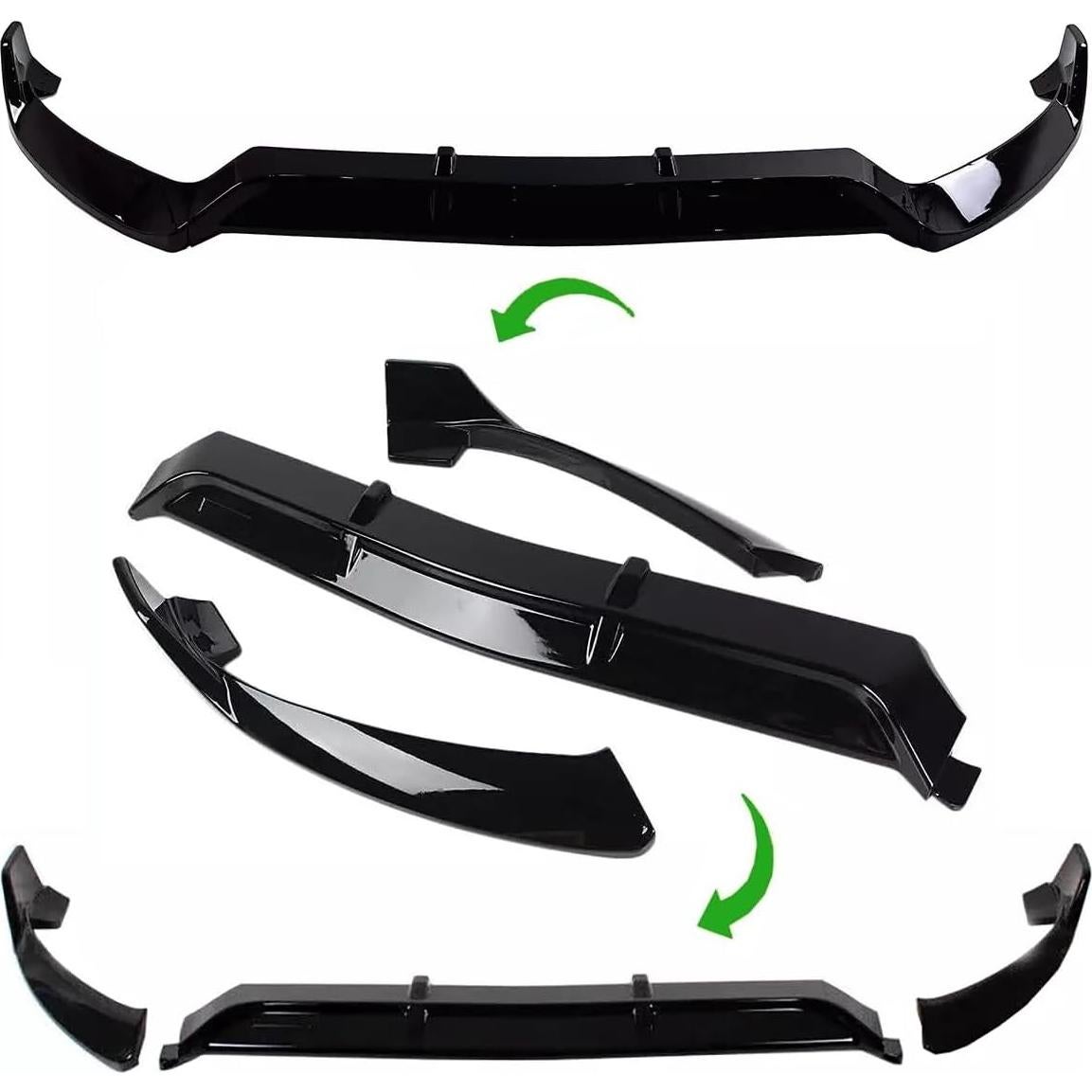 Divisor de Labio Frontal Negro Brillante para Clase C W205 AMG