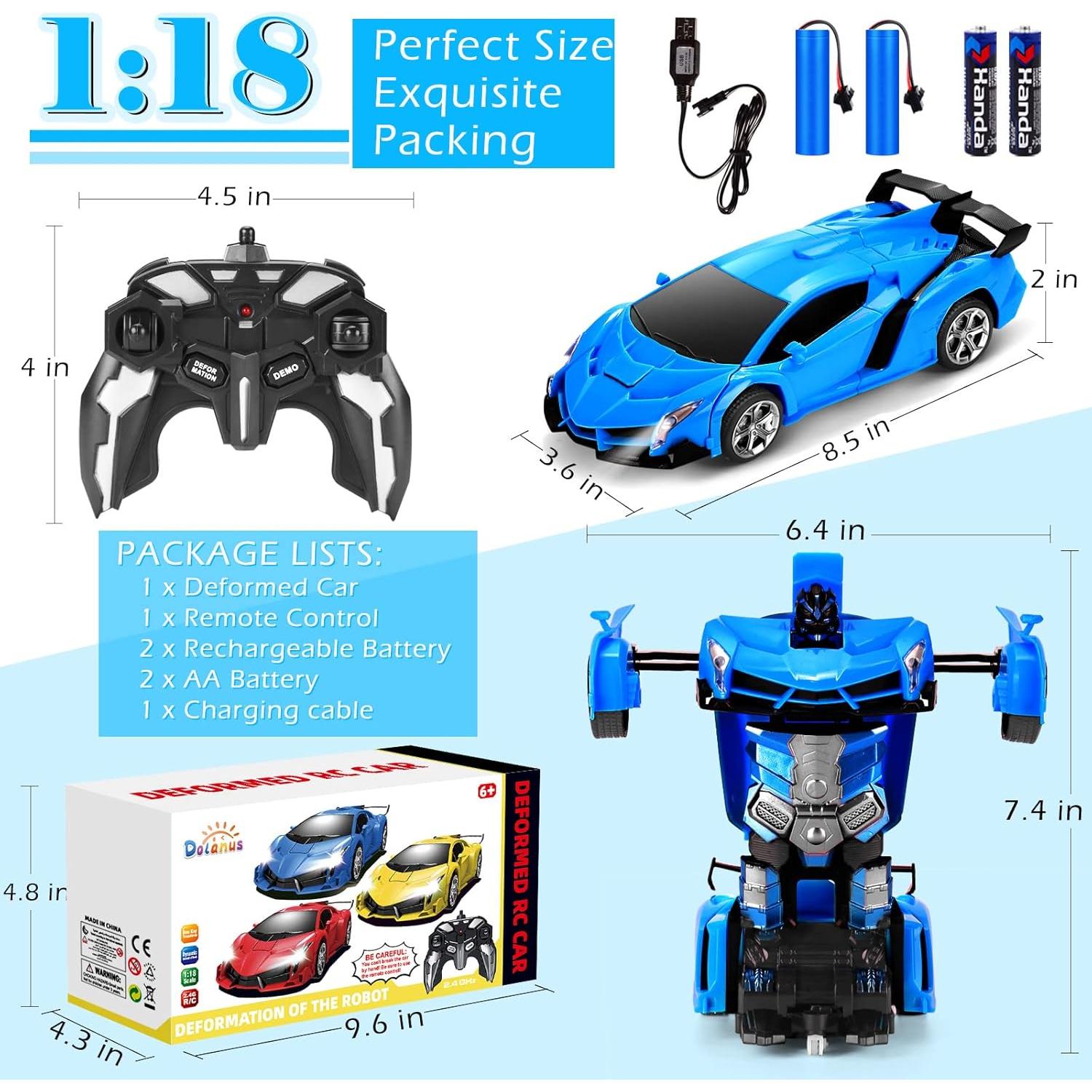Coche RC Dolanus Transformable en Robot 360° - Azul