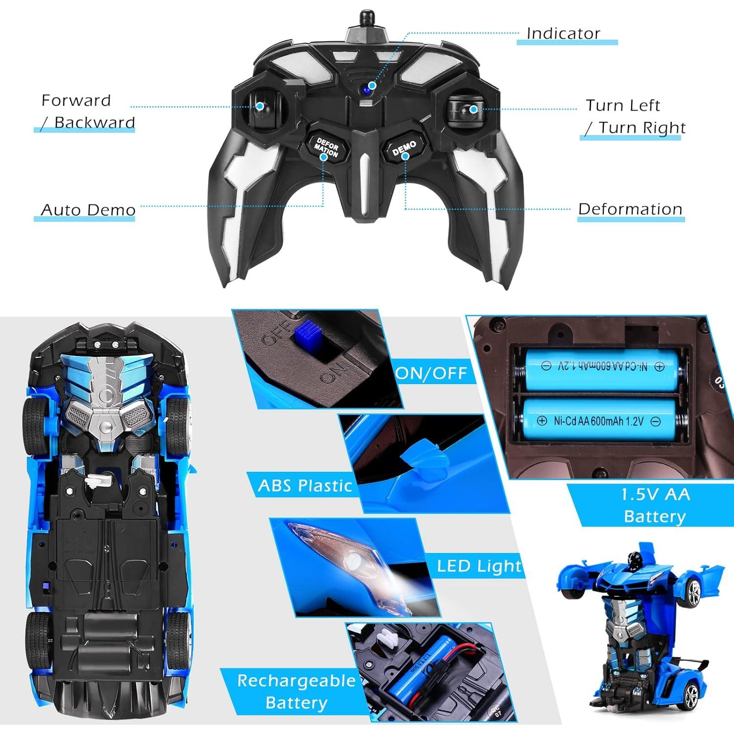 Coche RC Dolanus Transformable en Robot 360° - Azul