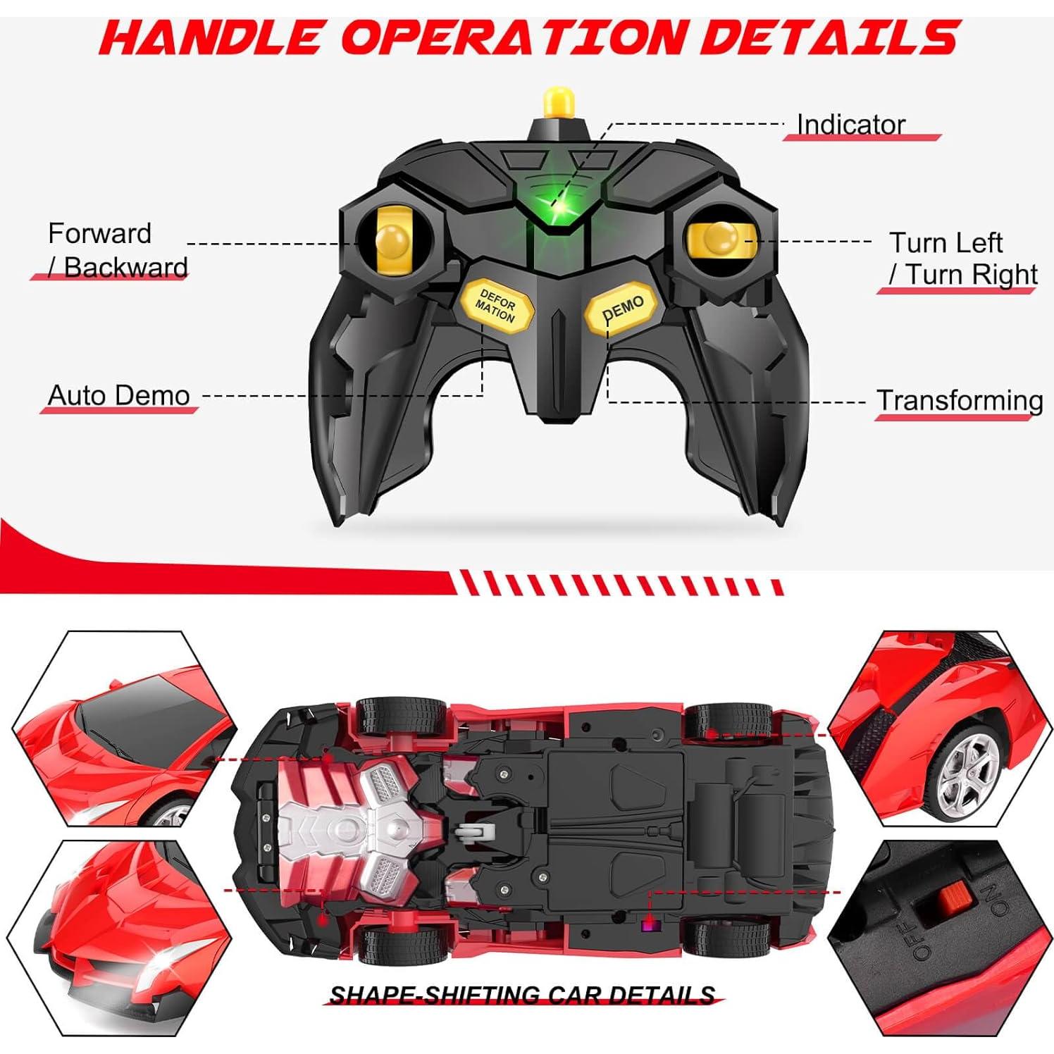 Coche RC Transformador Dolanus 278 - 360° y Control 2.4GHz