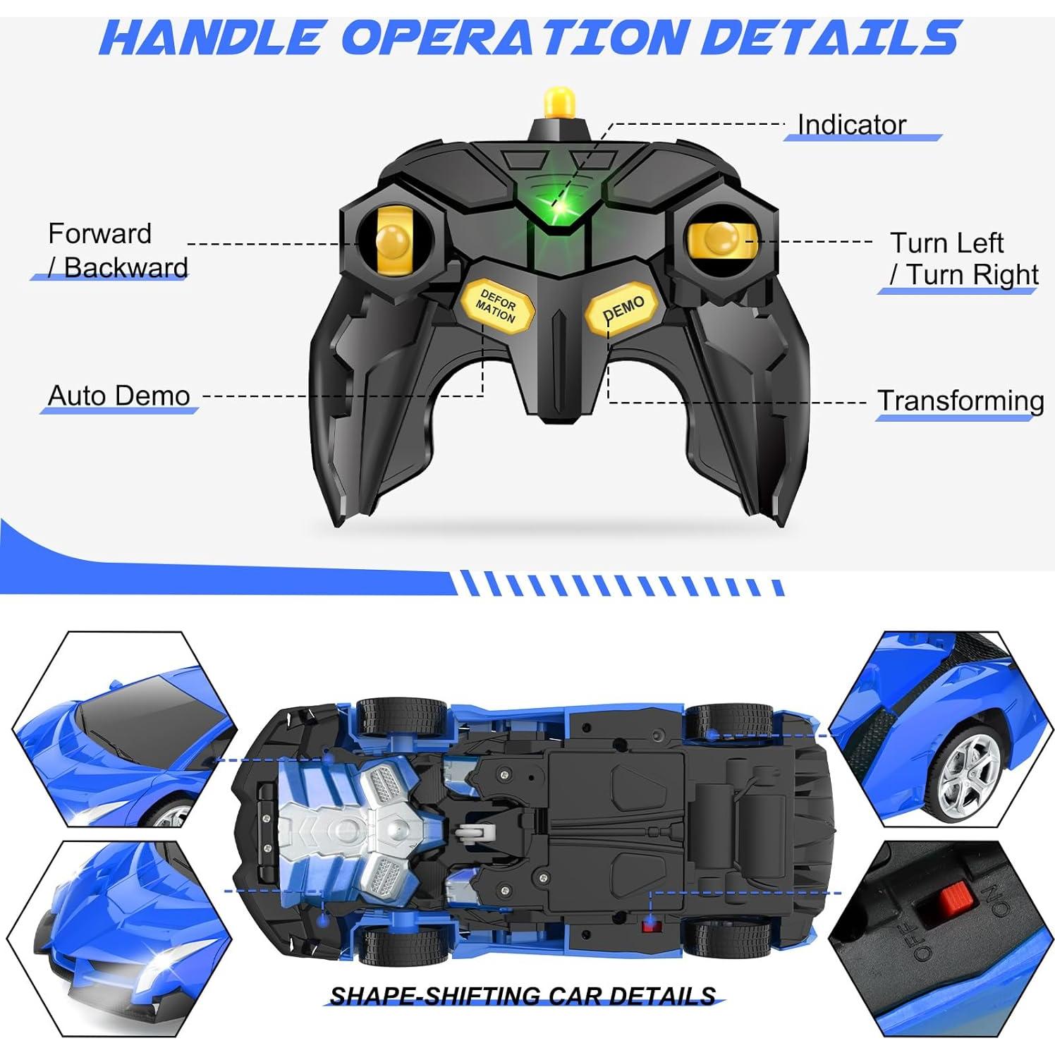 Coche RC Transformador Dolanus 278 - 360° Giros y Control 50m