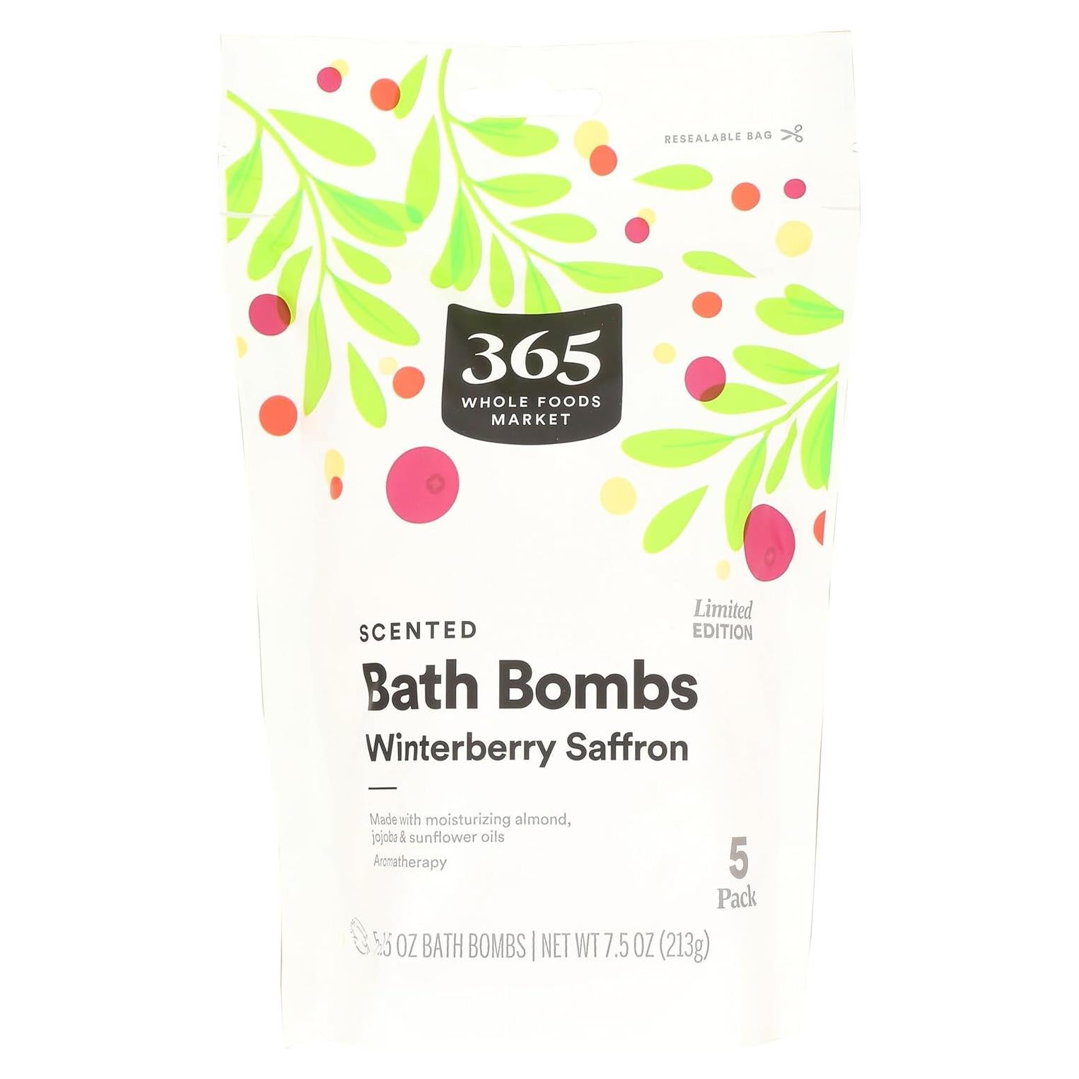 Bomba de Baño Saffron Winterberry 365 Whole Foods 5 Unidades