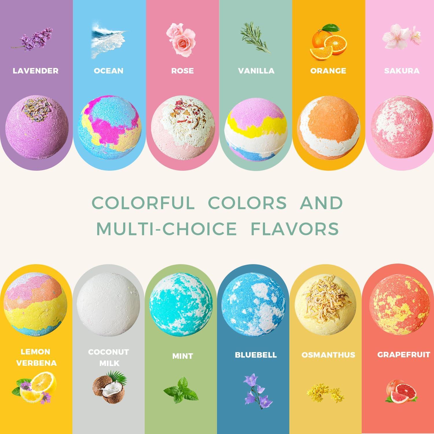 Juego de 12 Bombas de Baño Leafgift - Hechas a Mano, Hidratantes