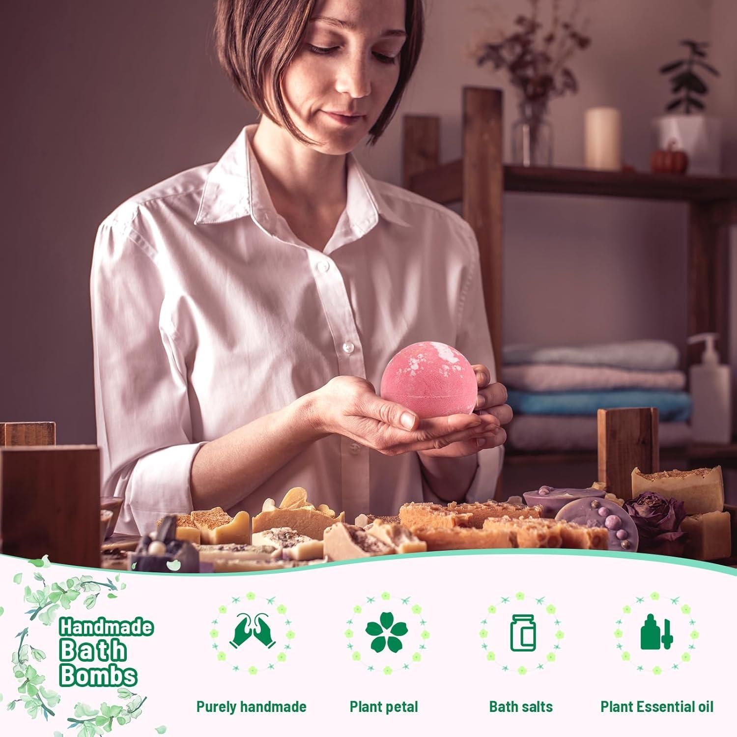 Juego de 12 Bombas de Baño Leafgift - Hechas a Mano, Hidratantes