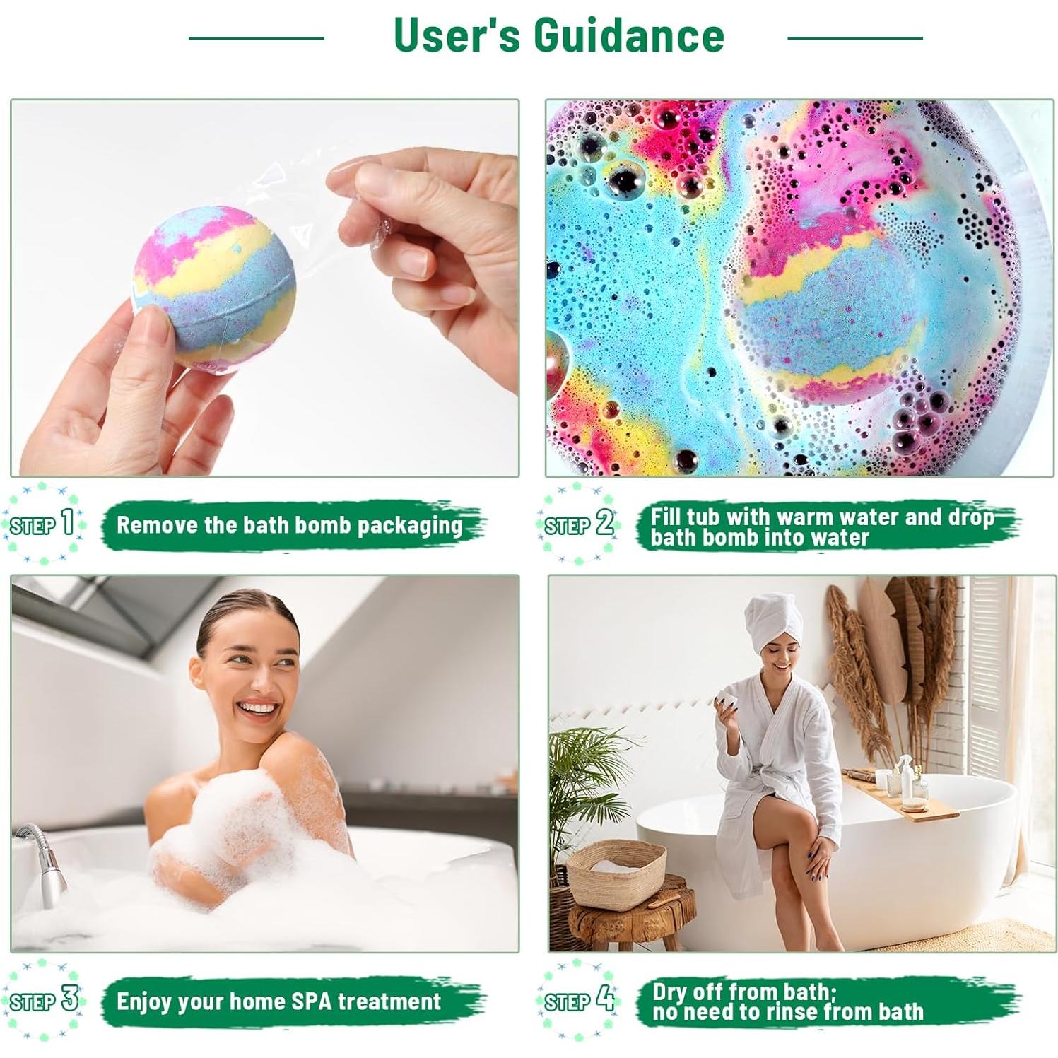 Juego de 12 Bombas de Baño Leafgift - Hechas a Mano, Hidratantes