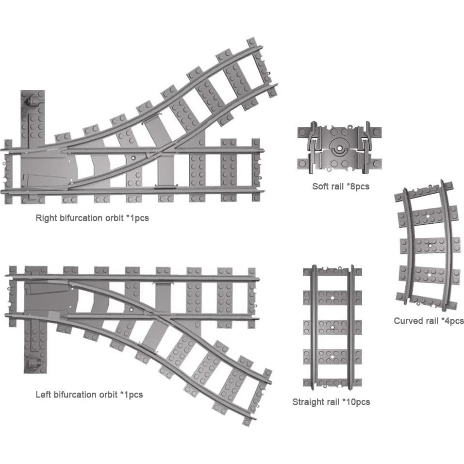 MISINI Kit de Vías de Tren de Ciudad 39 Piezas 0.68 kg