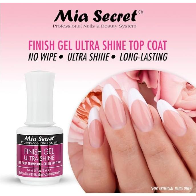Gel de Acabado UV Mia Secret 15 ml - Brillo Duradero y Transparente