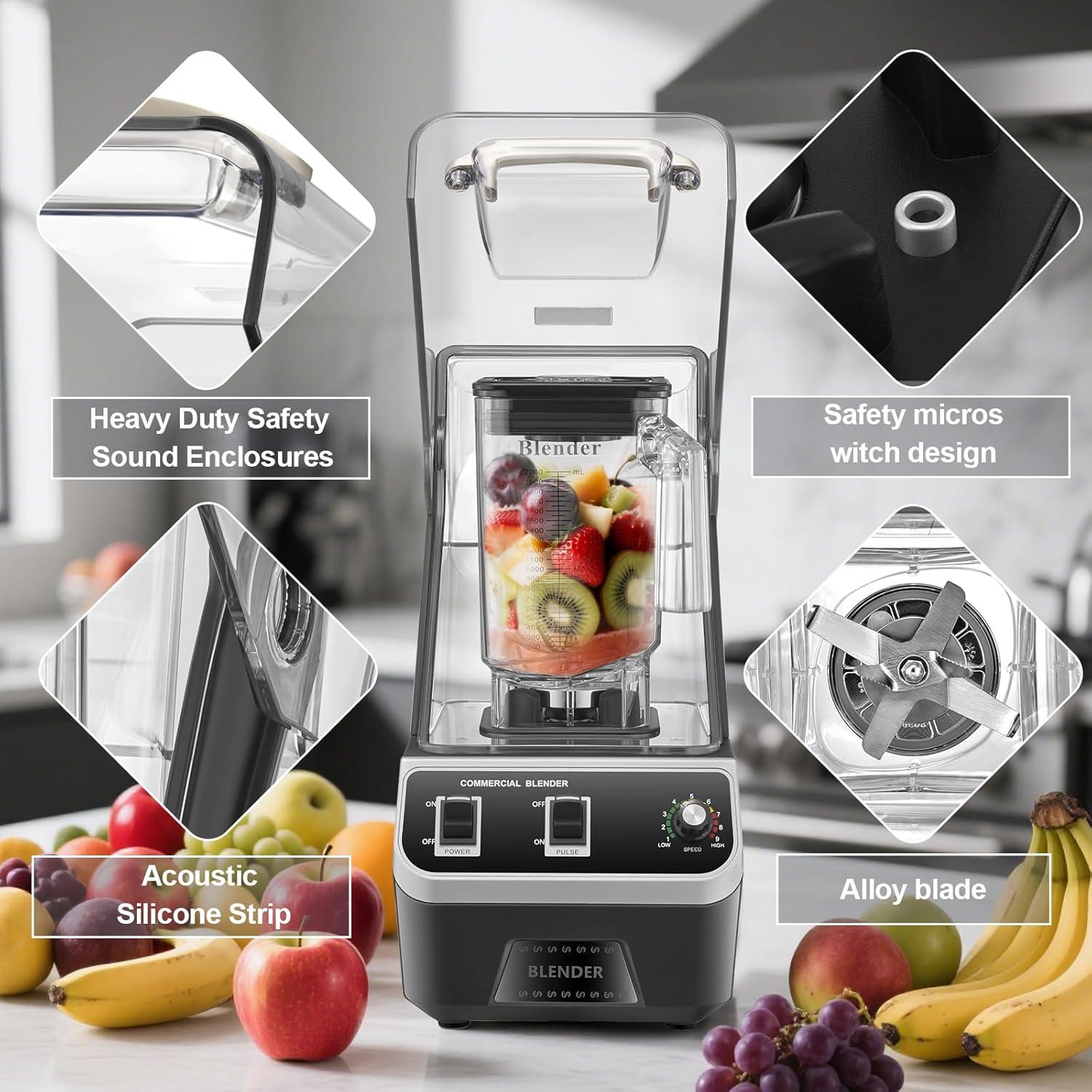 Licadora Comercial WaterElfo 2200W 2L Silenciosa Profesional