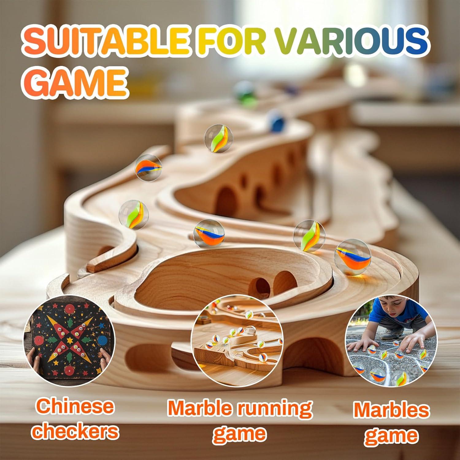 Canicas de Vidrio Sukh - 80 Pcs Ojos de Gato 16mm Decorativas