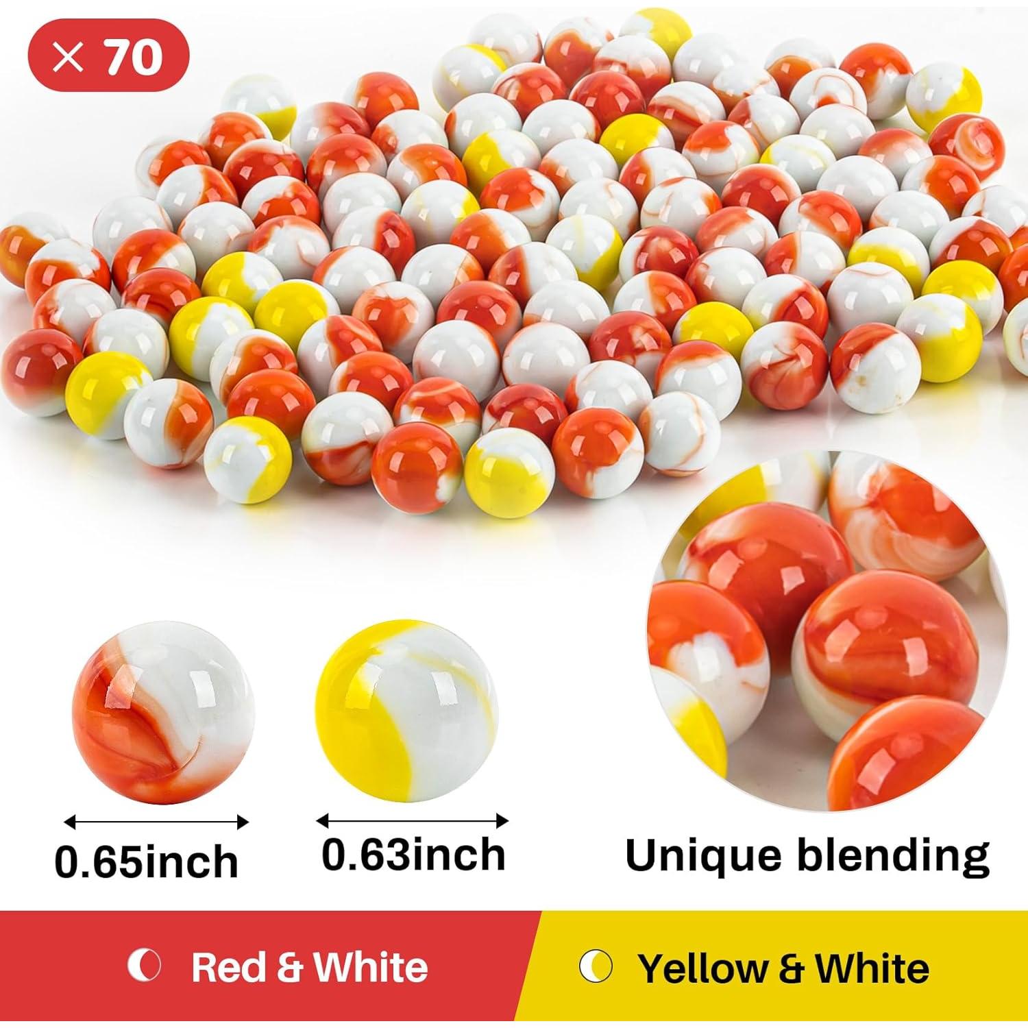 Canicas de Vidrio Sukh 70 Pcs Ojos de Gato 16mm Decorativas