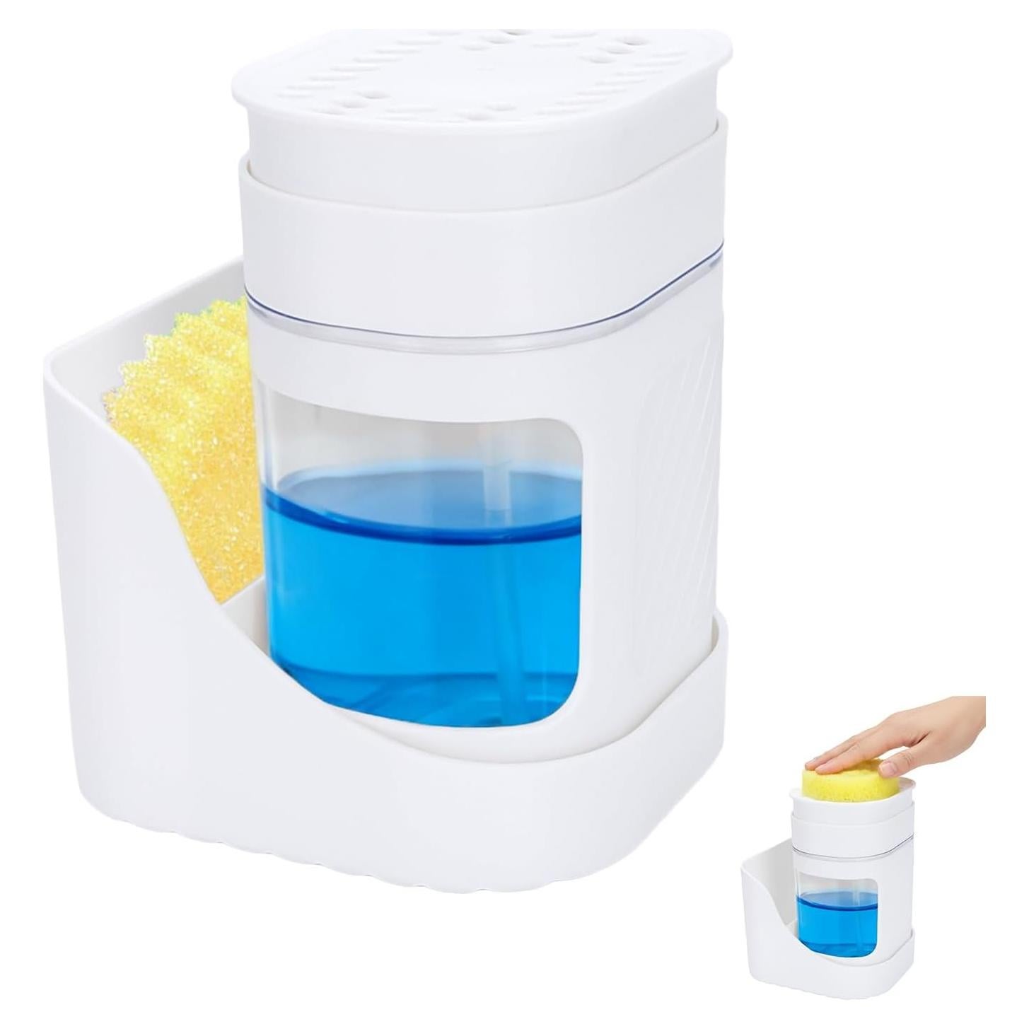 Dispensador de Jabón 2 en 1 Fevbcnrj Blanco con Soporte