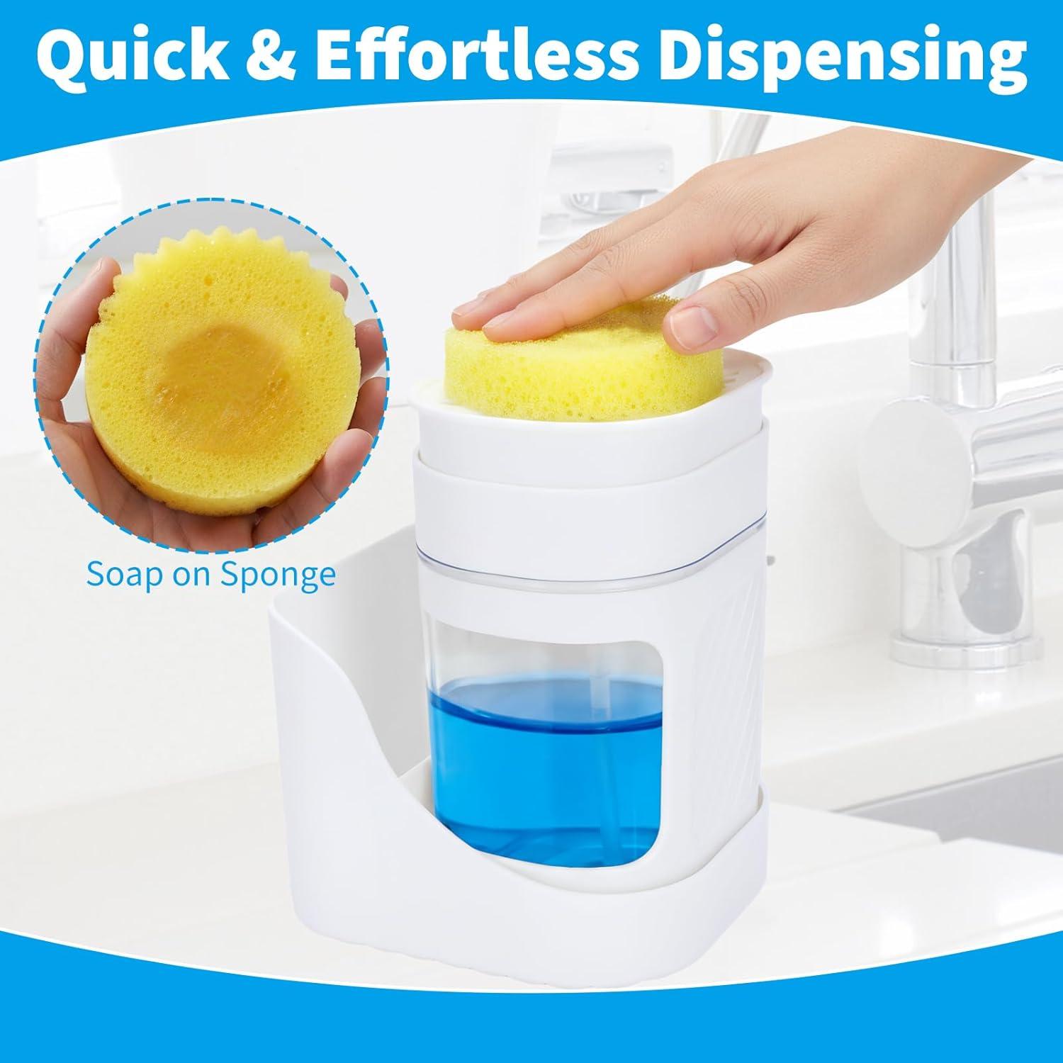 Dispensador de Jabón 2 en 1 Fevbcnrj Blanco con Soporte