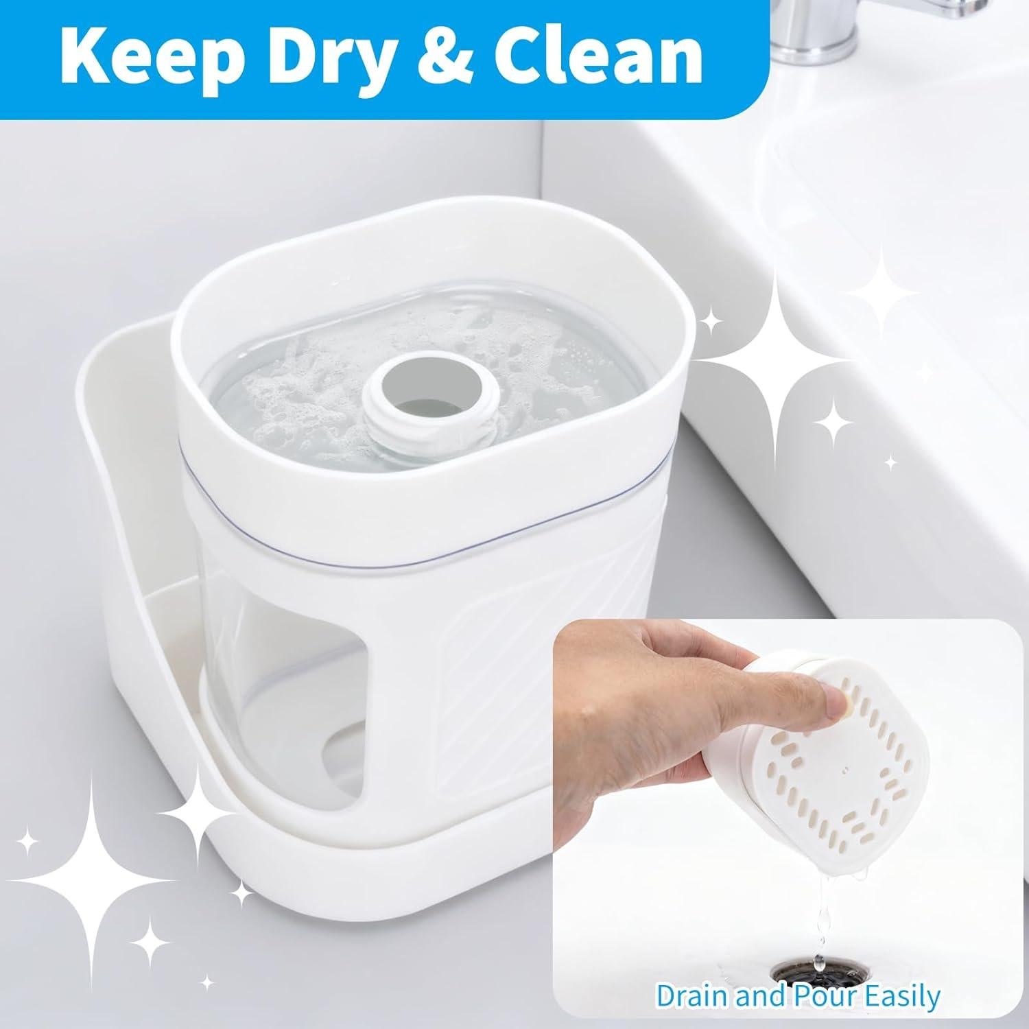 Dispensador de Jabón 2 en 1 Fevbcnrj Blanco con Soporte