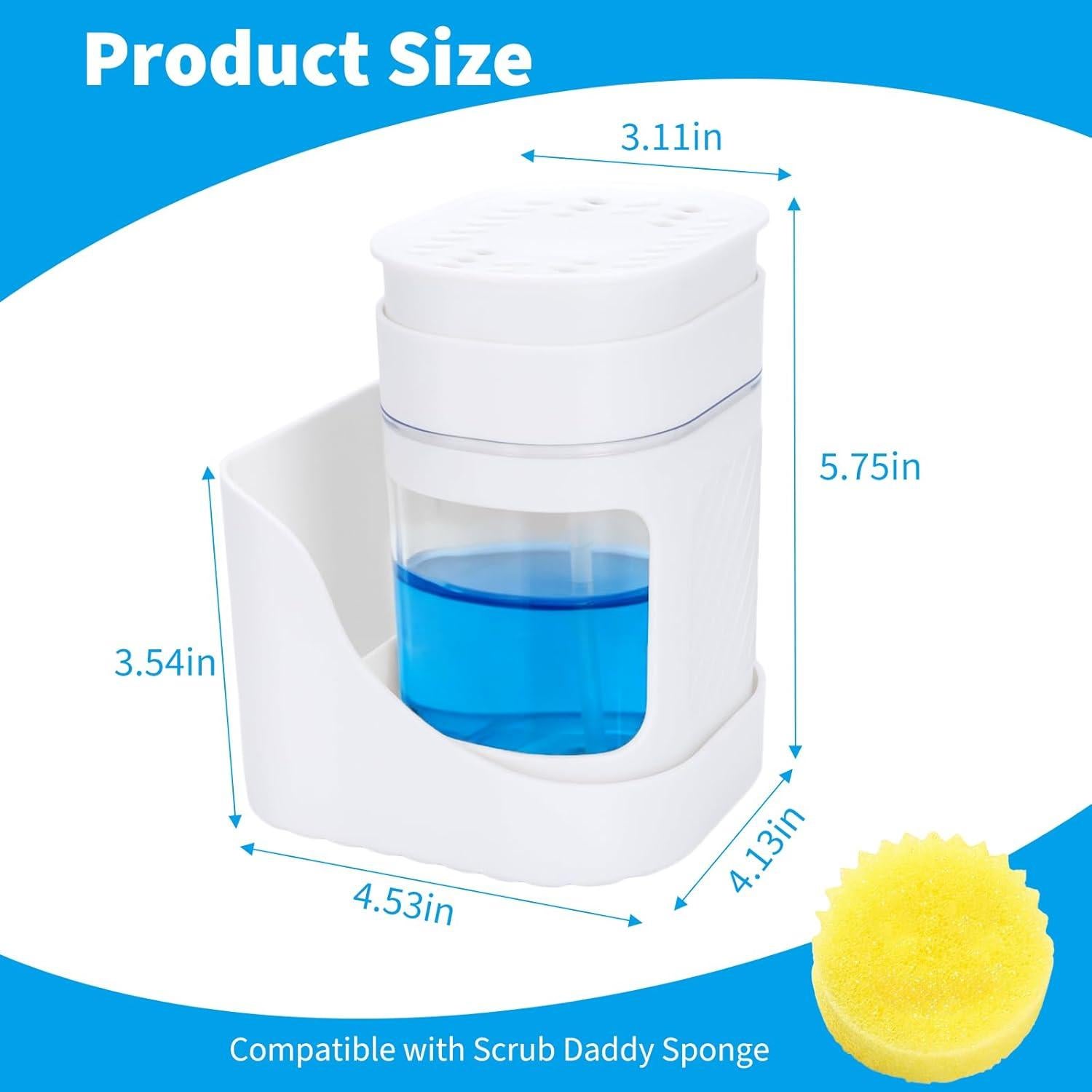 Dispensador de Jabón 2 en 1 Fevbcnrj Blanco con Soporte