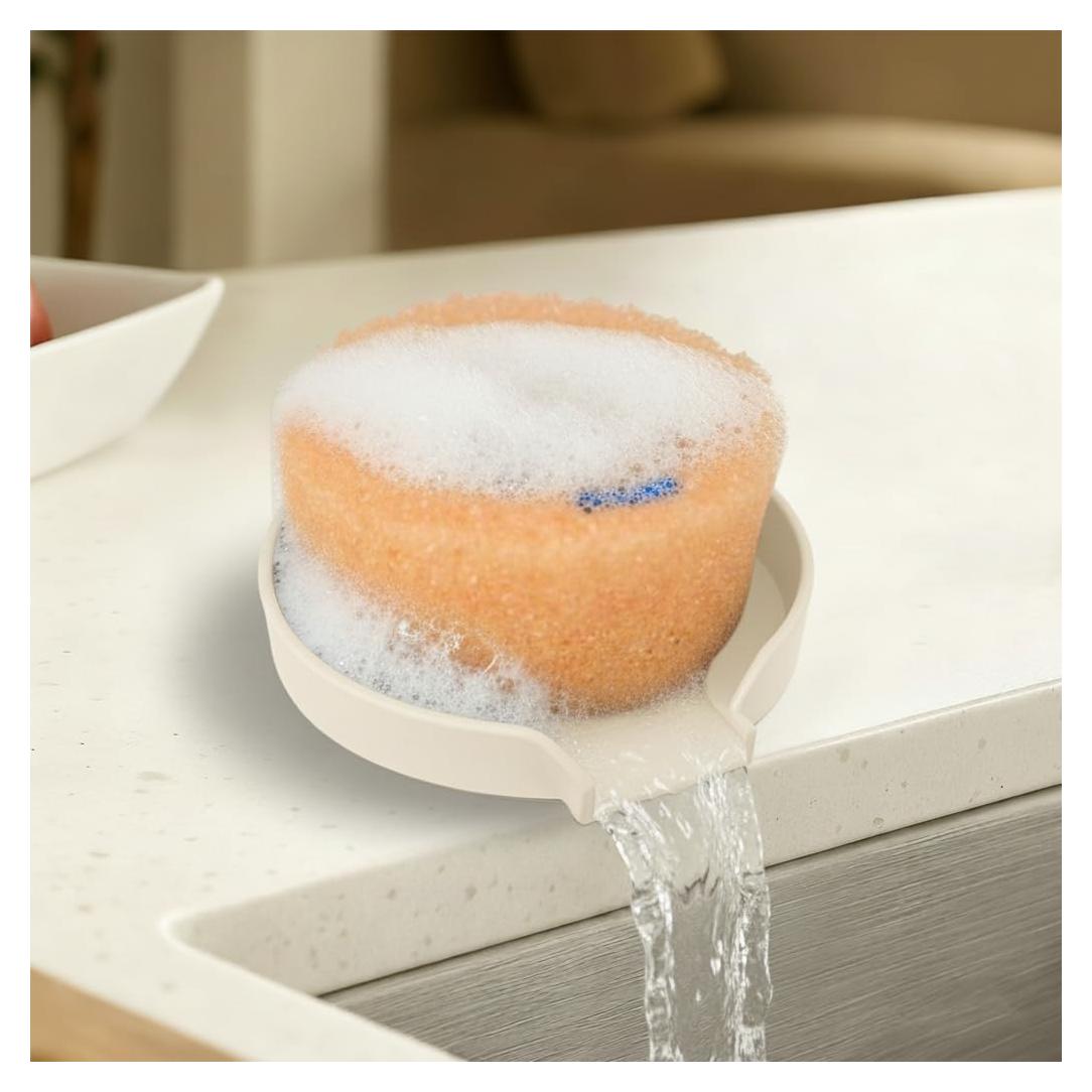 Soporte para Esponjas JIEFANYU con Drenaje - Blanco