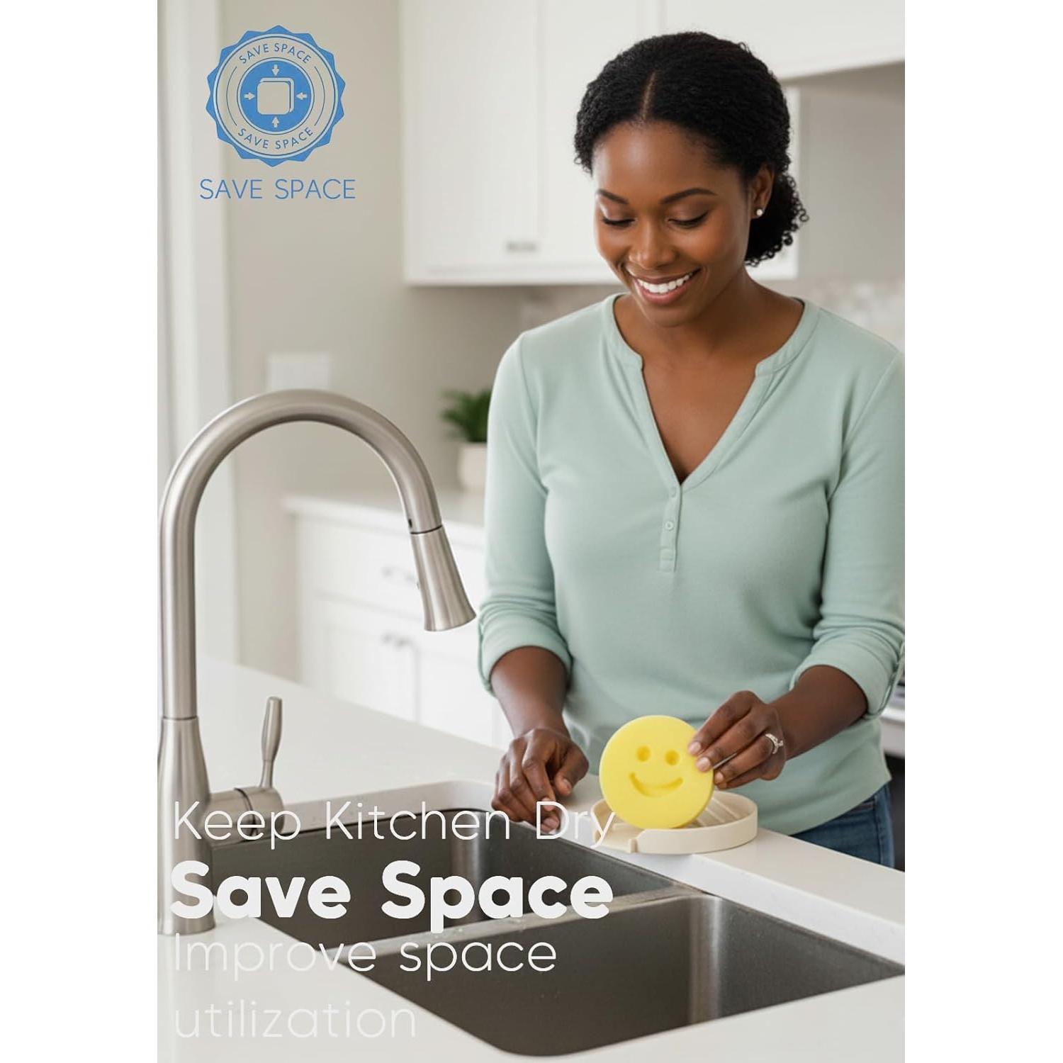 Soporte para Esponjas JIEFANYU con Drenaje - Blanco