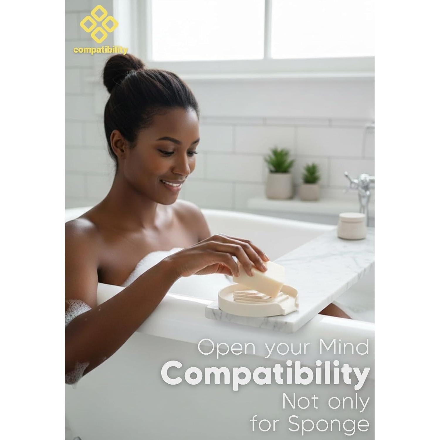 Soporte para Esponjas JIEFANYU con Drenaje - Blanco