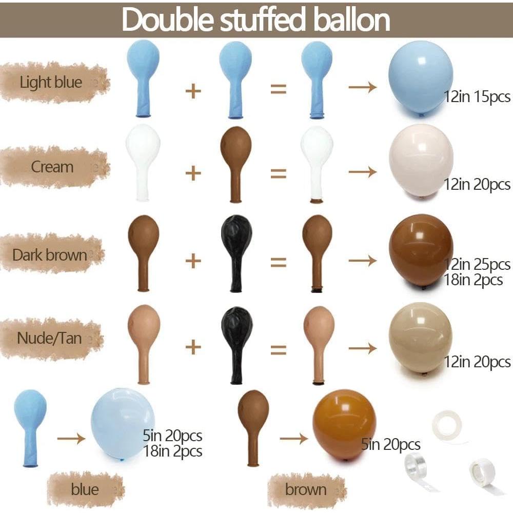 Kit de globos de guirnalda LUXURparty azul marrón 445g