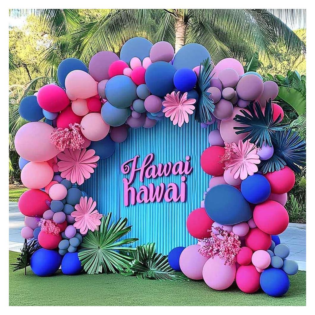 Kit Guirnalda de Globos Rosa Fucsia Azul Púrpura Partycus