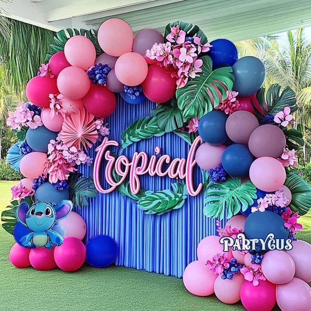 Kit Guirnalda de Globos Rosa Fucsia Azul Púrpura Partycus