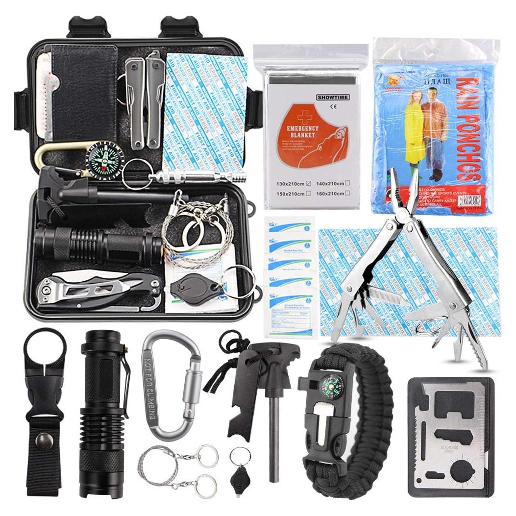 Kit de Supervivencia EMDMAK 16 en 1 para Camping y Emergencias