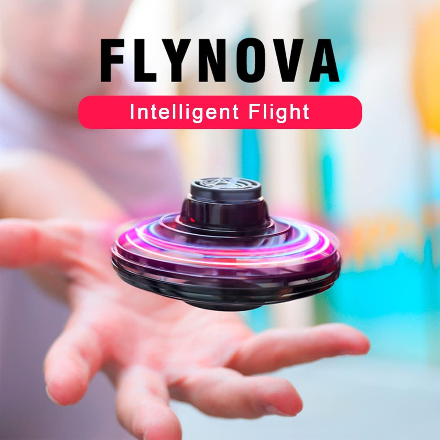 FLYNOVA Hand Operated Mini Drones,2025 UFO Magic Flying Orb Toys with Lights,Hover Boomerang Fidget Spinner,Christmas Birthday Gifts for Boys Girls Teen Age 6 7 8 9 10 11+,Funny Kids Party Favors