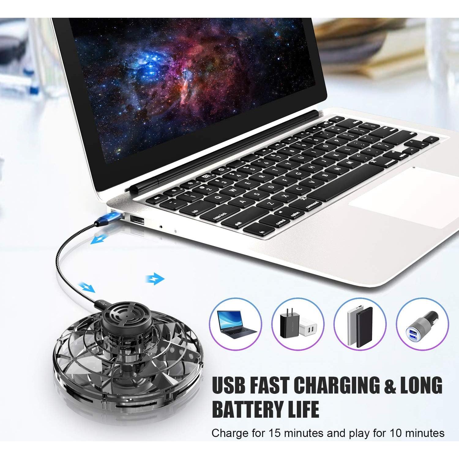 FLYNOVA Hand Operated Mini Drones,2025 UFO Magic Flying Orb Toys with Lights,Hover Boomerang Fidget Spinner,Christmas Birthday Gifts for Boys Girls Teen Age 6 7 8 9 10 11+,Funny Kids Party Favors