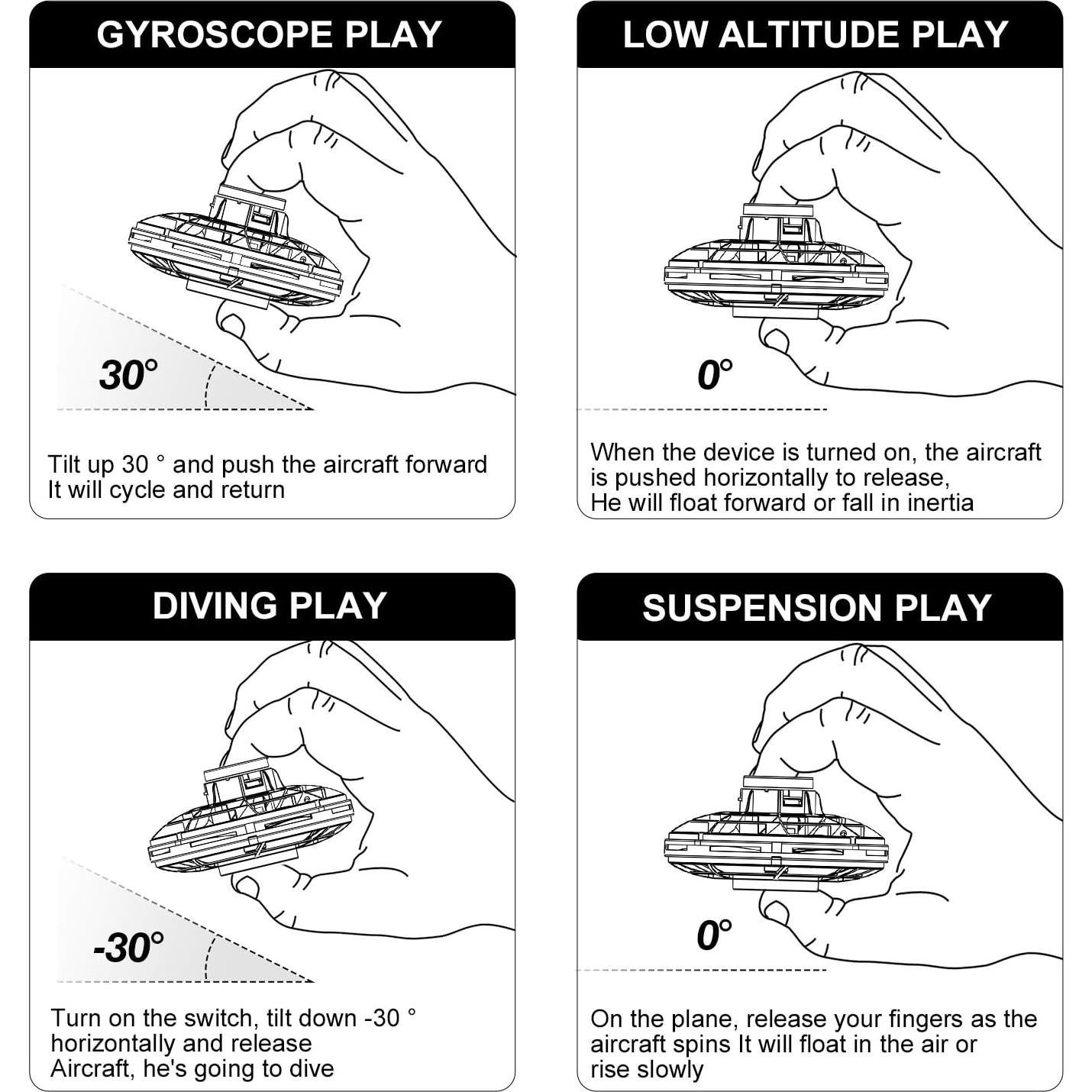 FLYNOVA Hand Operated Mini Drones,2025 UFO Magic Flying Orb Toys with Lights,Hover Boomerang Fidget Spinner,Christmas Birthday Gifts for Boys Girls Teen Age 6 7 8 9 10 11+,Funny Kids Party Favors